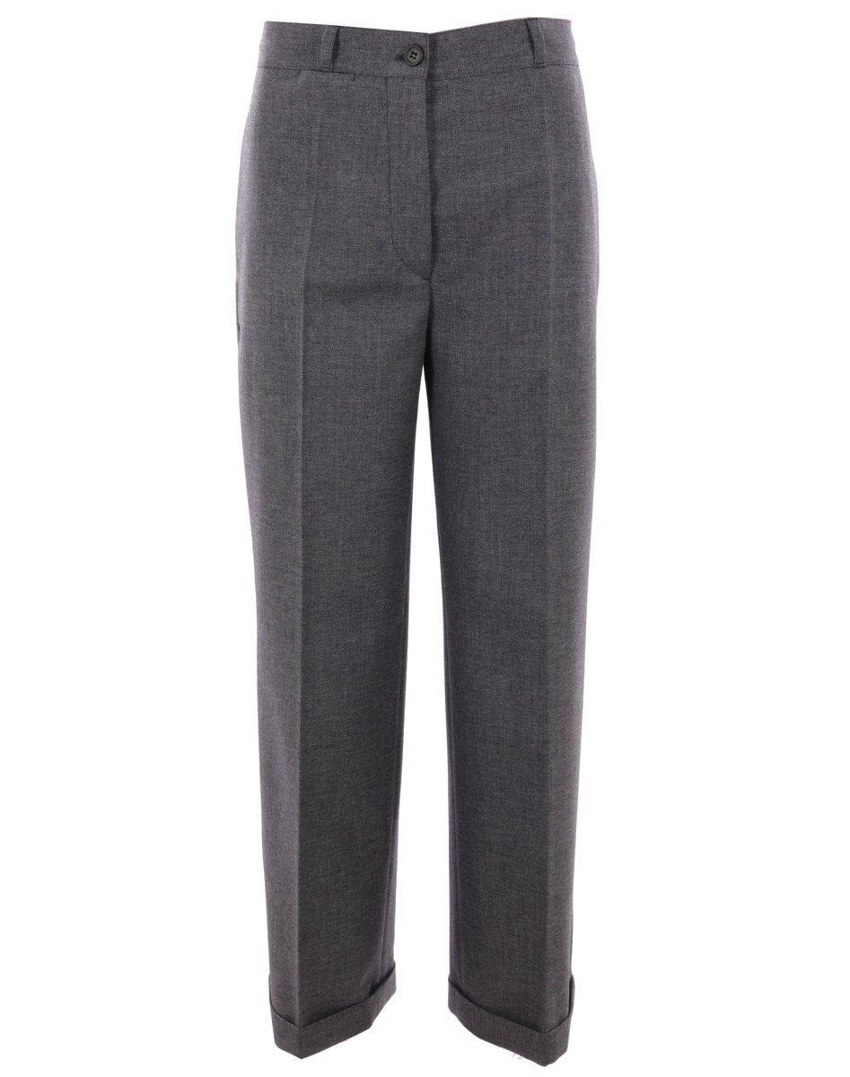 Pleated Turn-up Hem Trousers