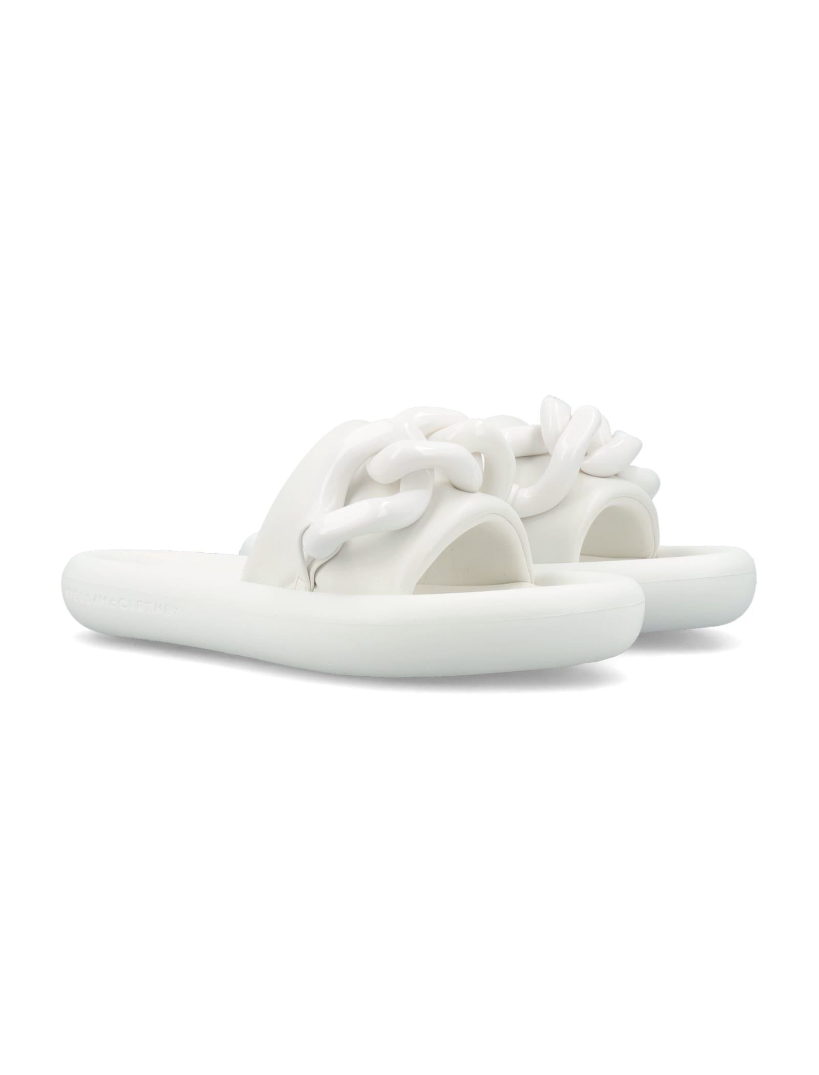Stella Mccartney Air Chain-embellished Slip-on Slides In White