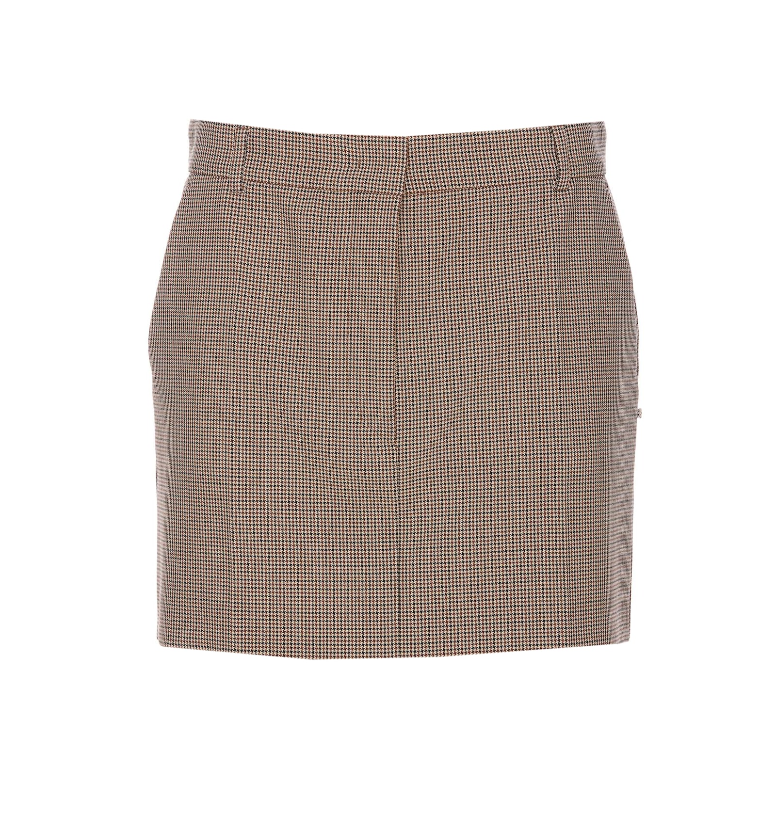 Shop Sportmax Checked Mini Skirt In Beige