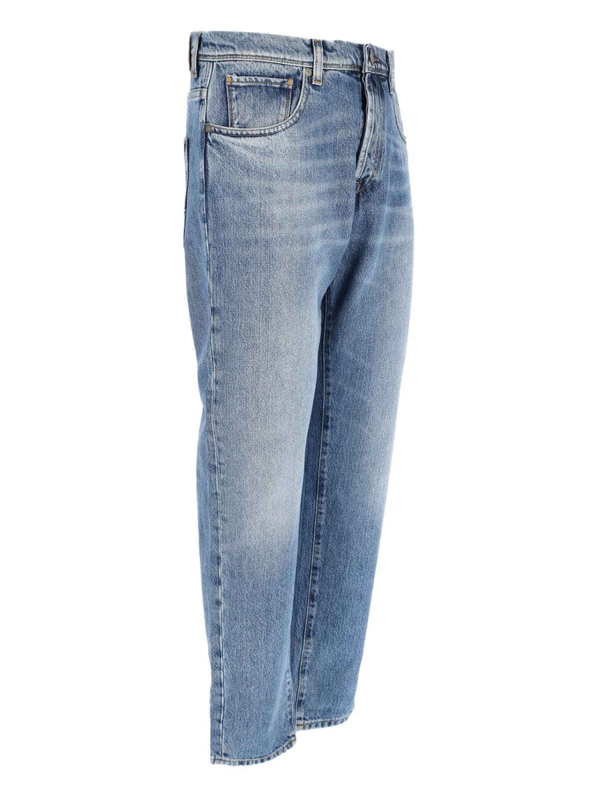 Incotex Straight Leg Five-pocket Trousers With Belt Loops In Blue