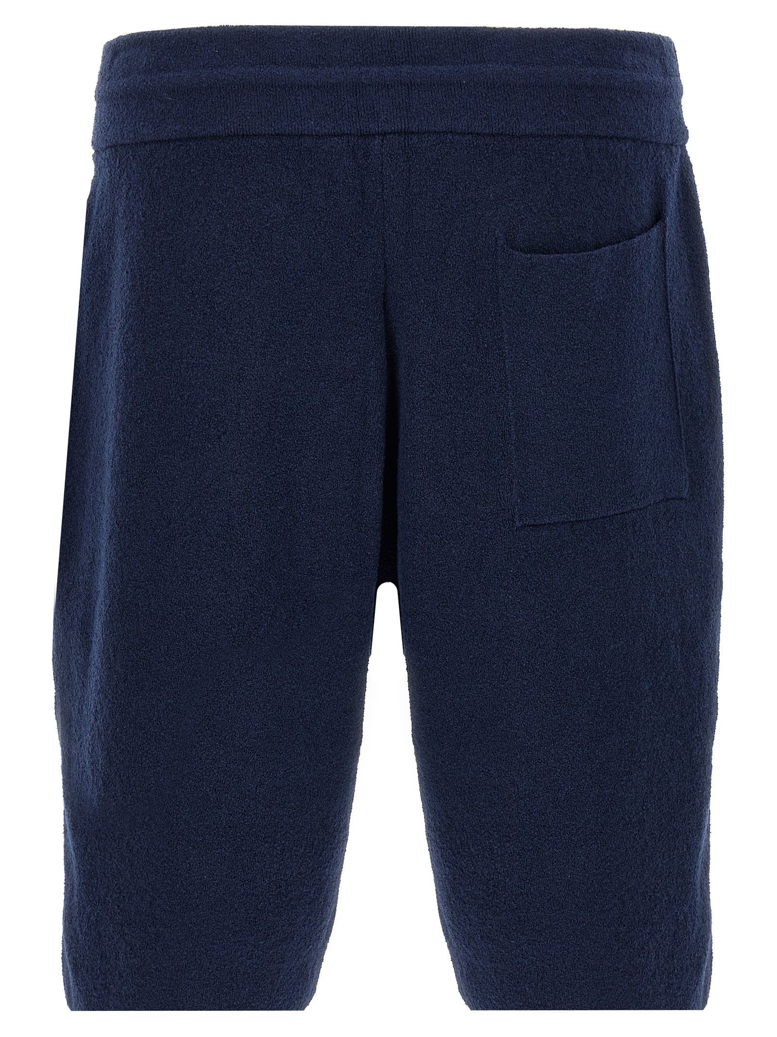 Roberto Collina Terry Cloth Drawstring Bermuda Shorts In Blue