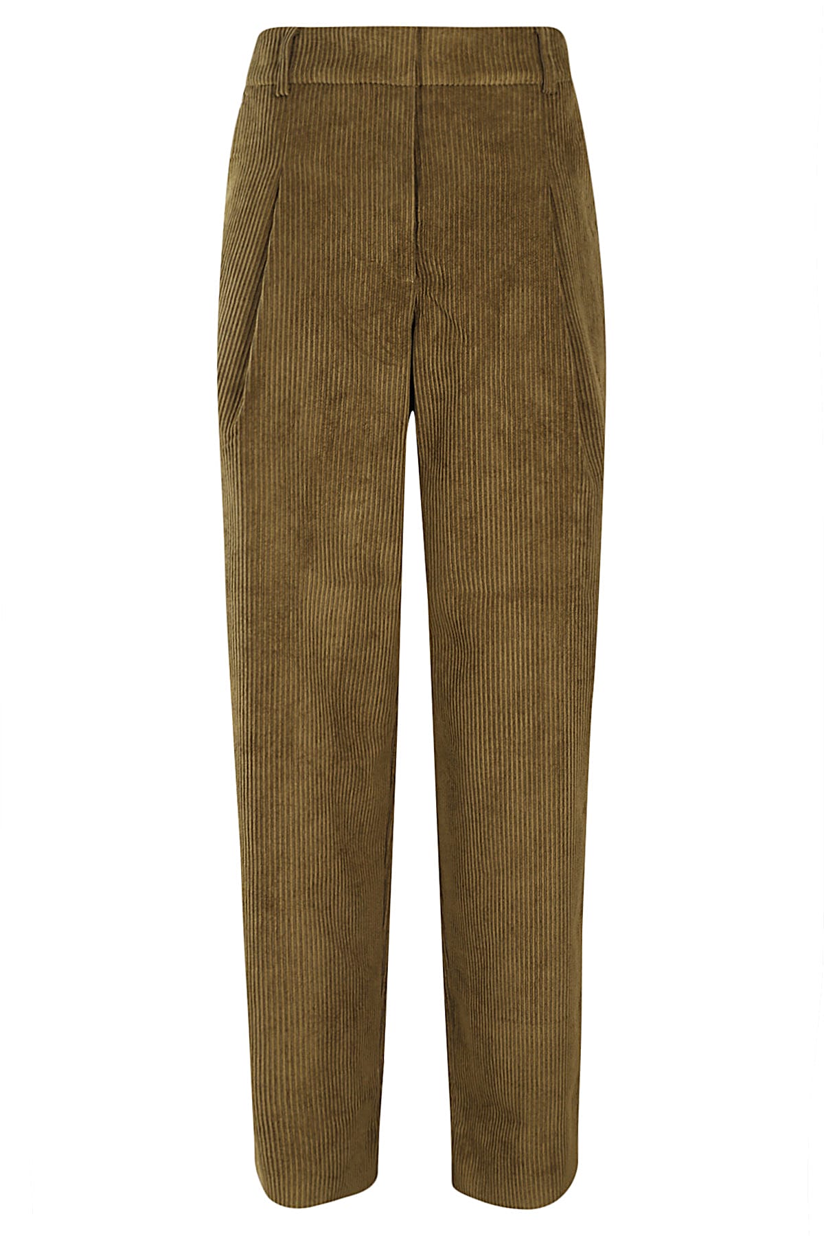 Shop Essentiel Antwerp Geranium Corduroy Pants In Olive Tree