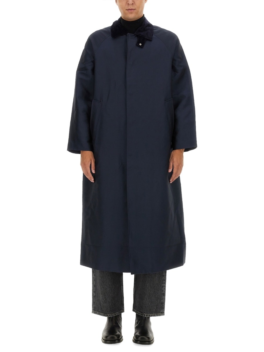 Shop Sunflower Long Coat In Blue