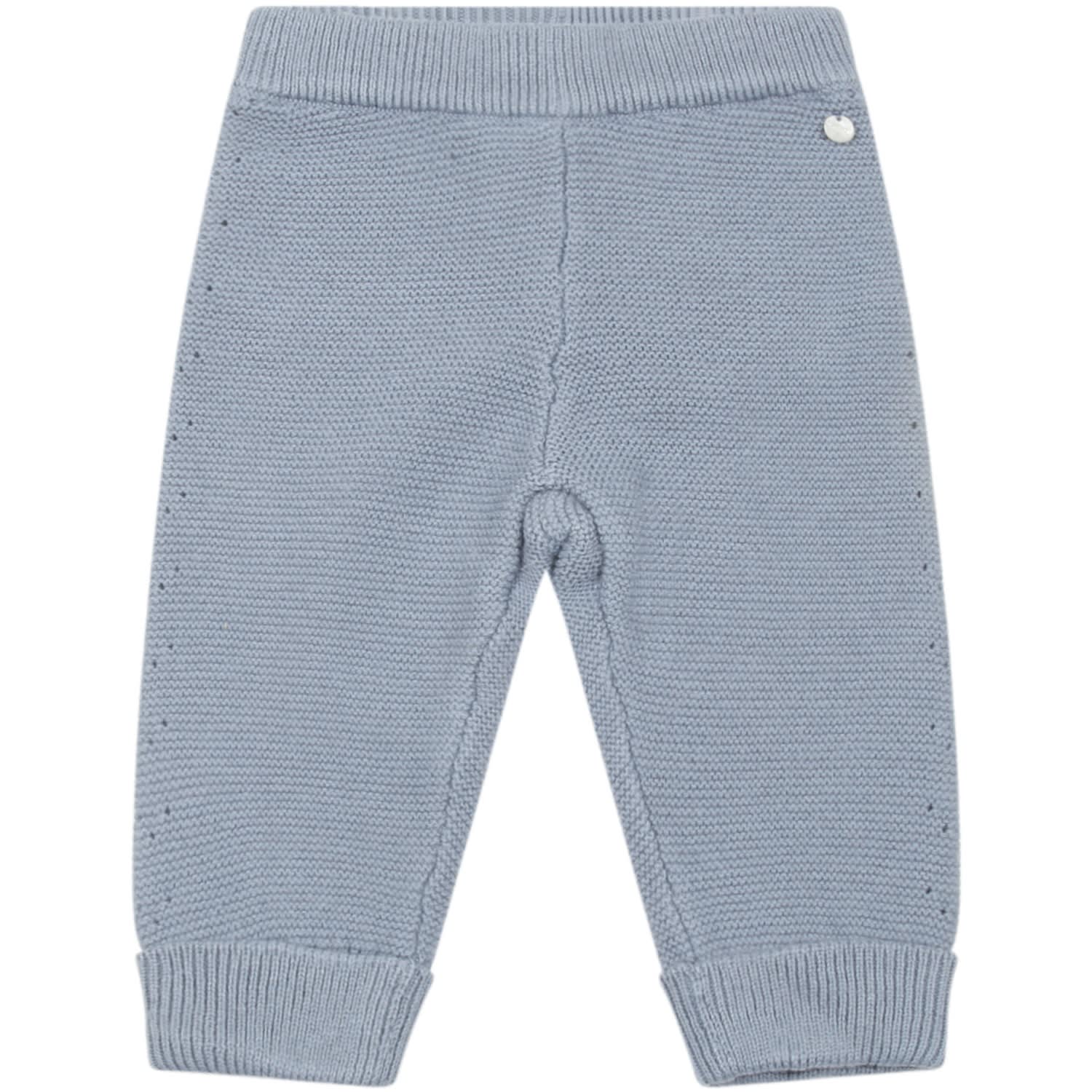 TARTINE ET CHOCOLAT LIGHT-BLUE TROUSERS FOR BABY BOY WITH LOGO