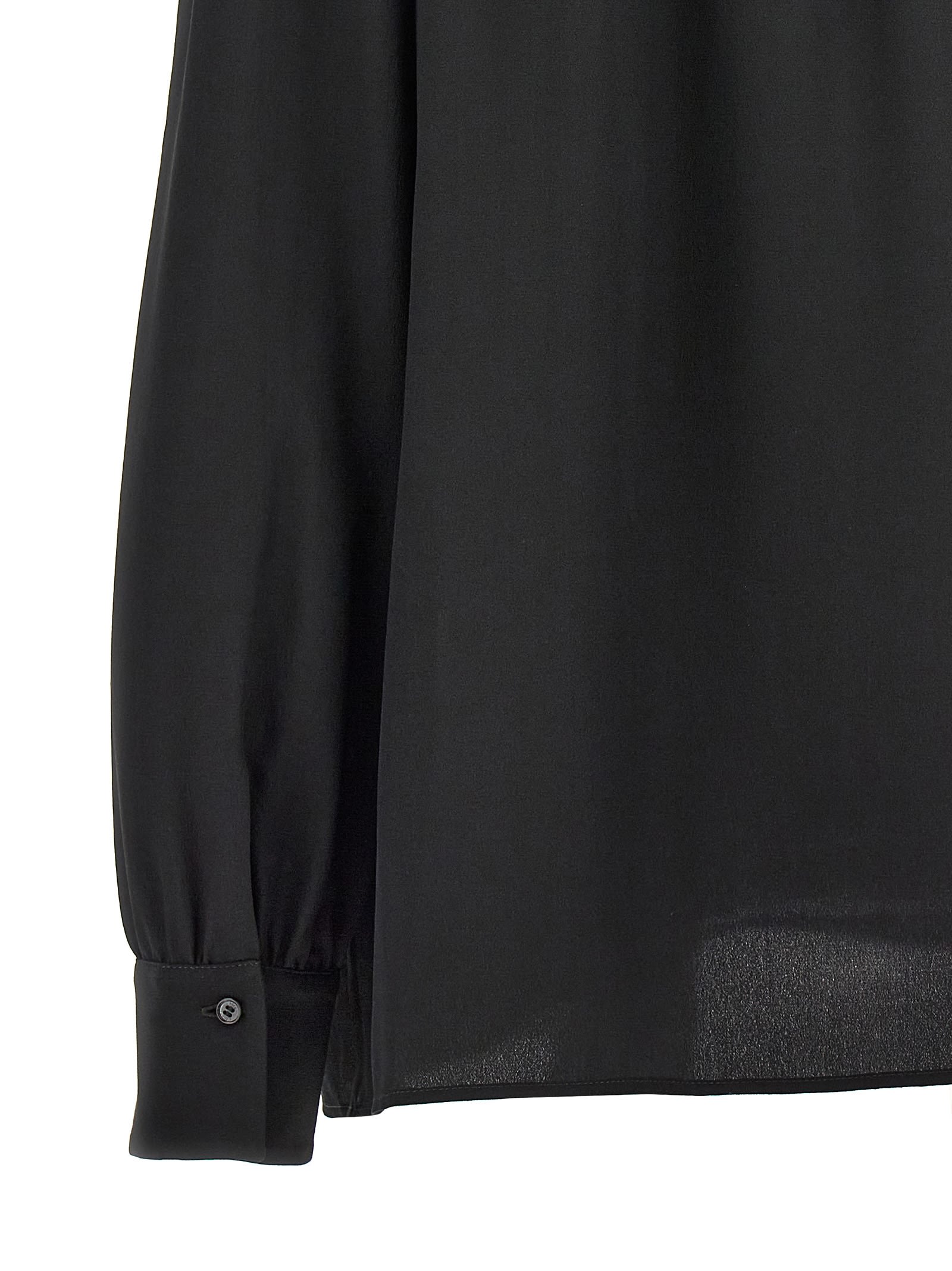 Shop Chloé Bow Shirt In Black