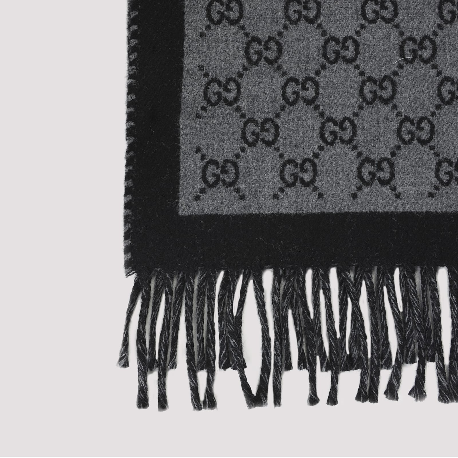 Gucci New Moon Wool Scarf Men In Black