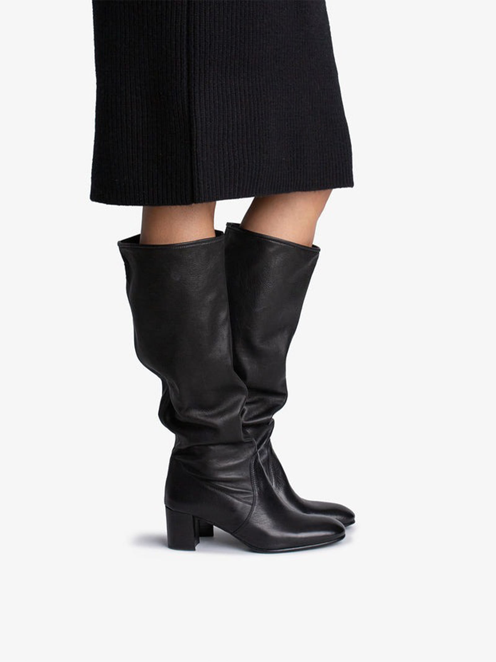 Shop Pedro Garcia Black Leather High Heel Boot