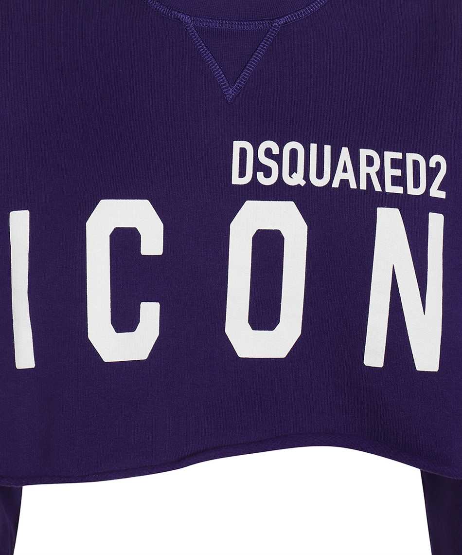 Shop Dsquared2 Logo Detail Cotton Sweatshirt In Purple