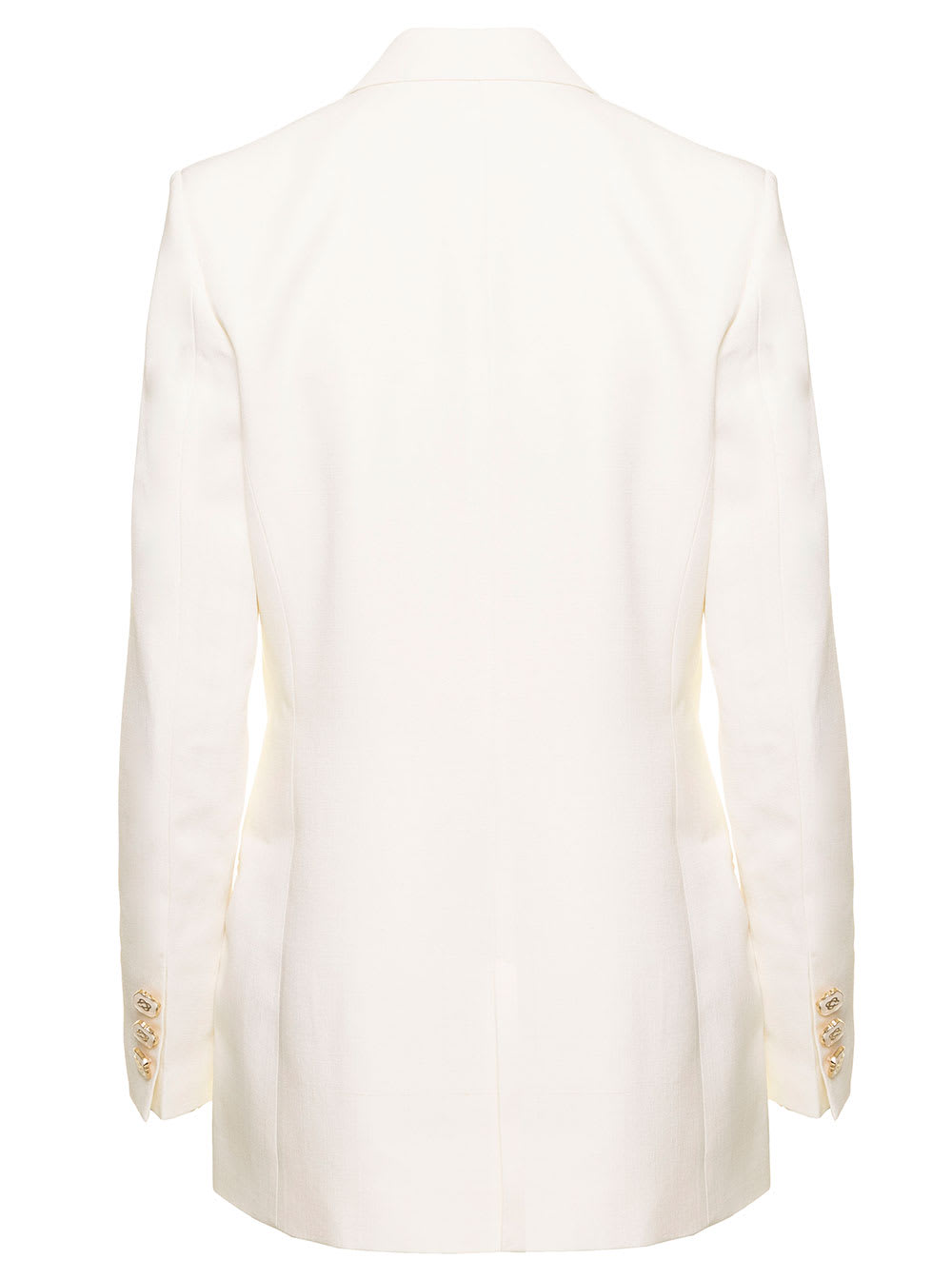 Shop Casablanca White Double Breasted Blazer In Silk Blend Woman