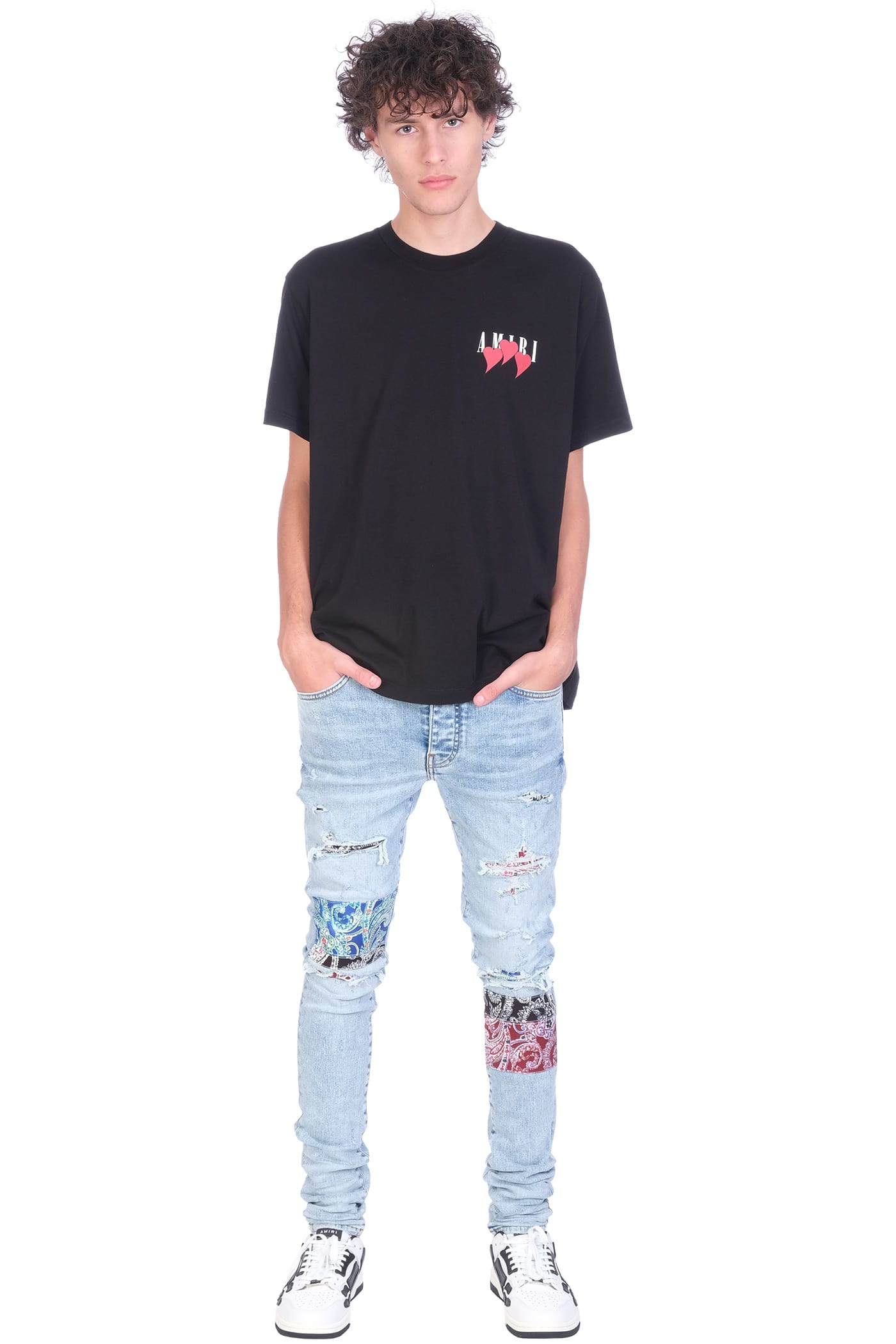 Amiri Black Three Heart T Shirt - Teeholly