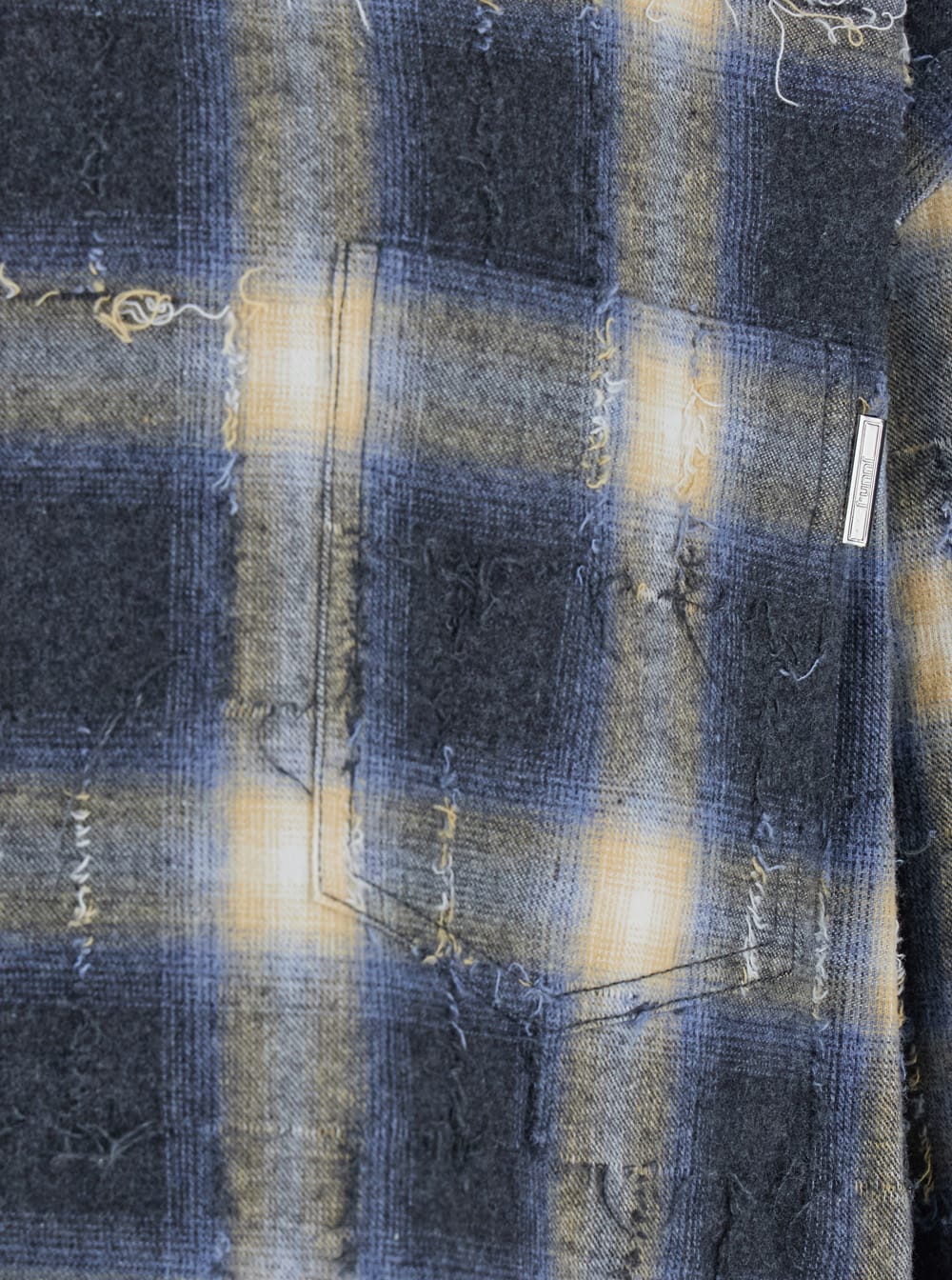 Juunj Multicolor Shirt With Classic Collar And All-over Check Motif In Cotton Man In Multi