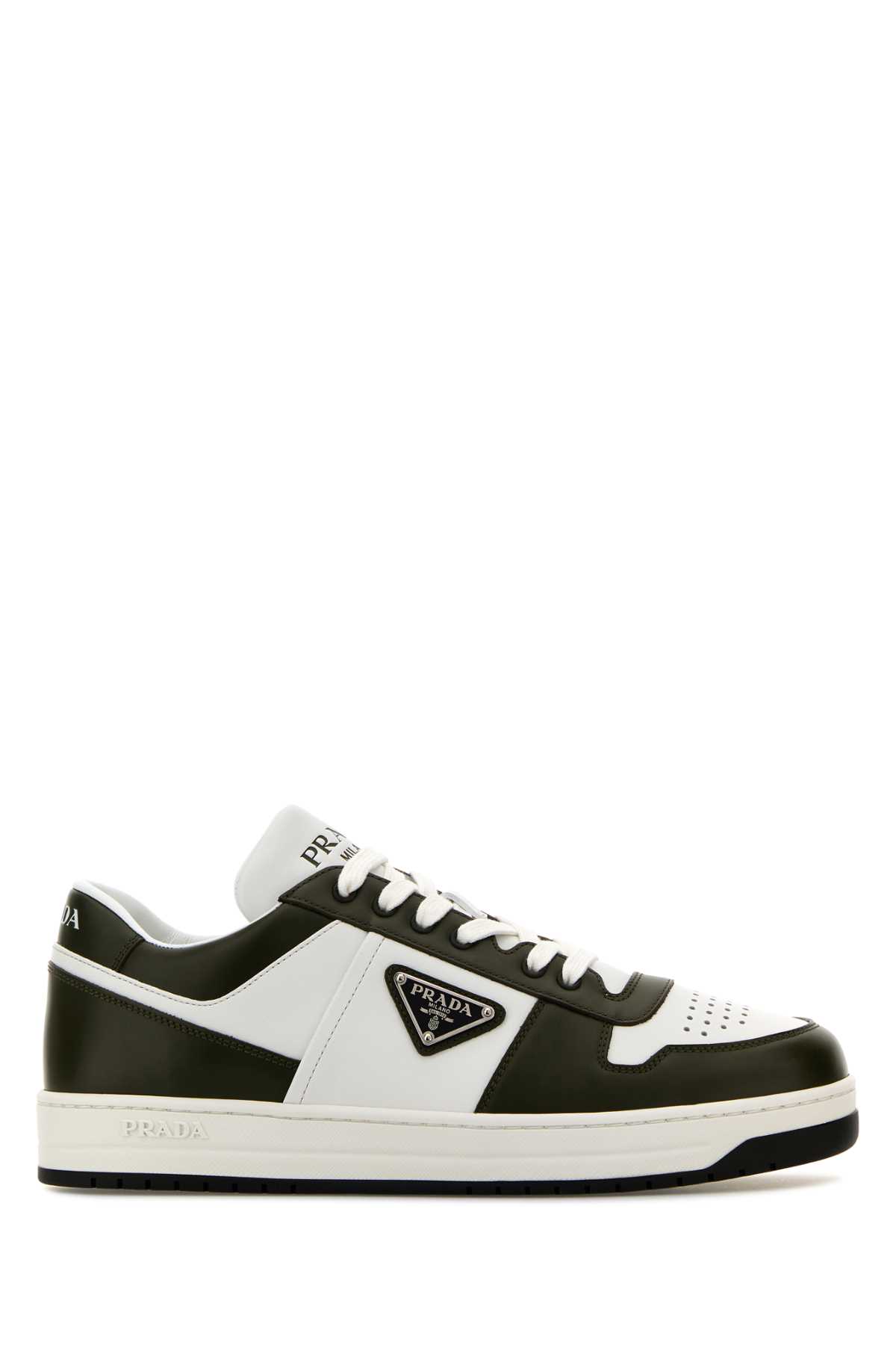Prada White/black Leather Sneaker Downtown