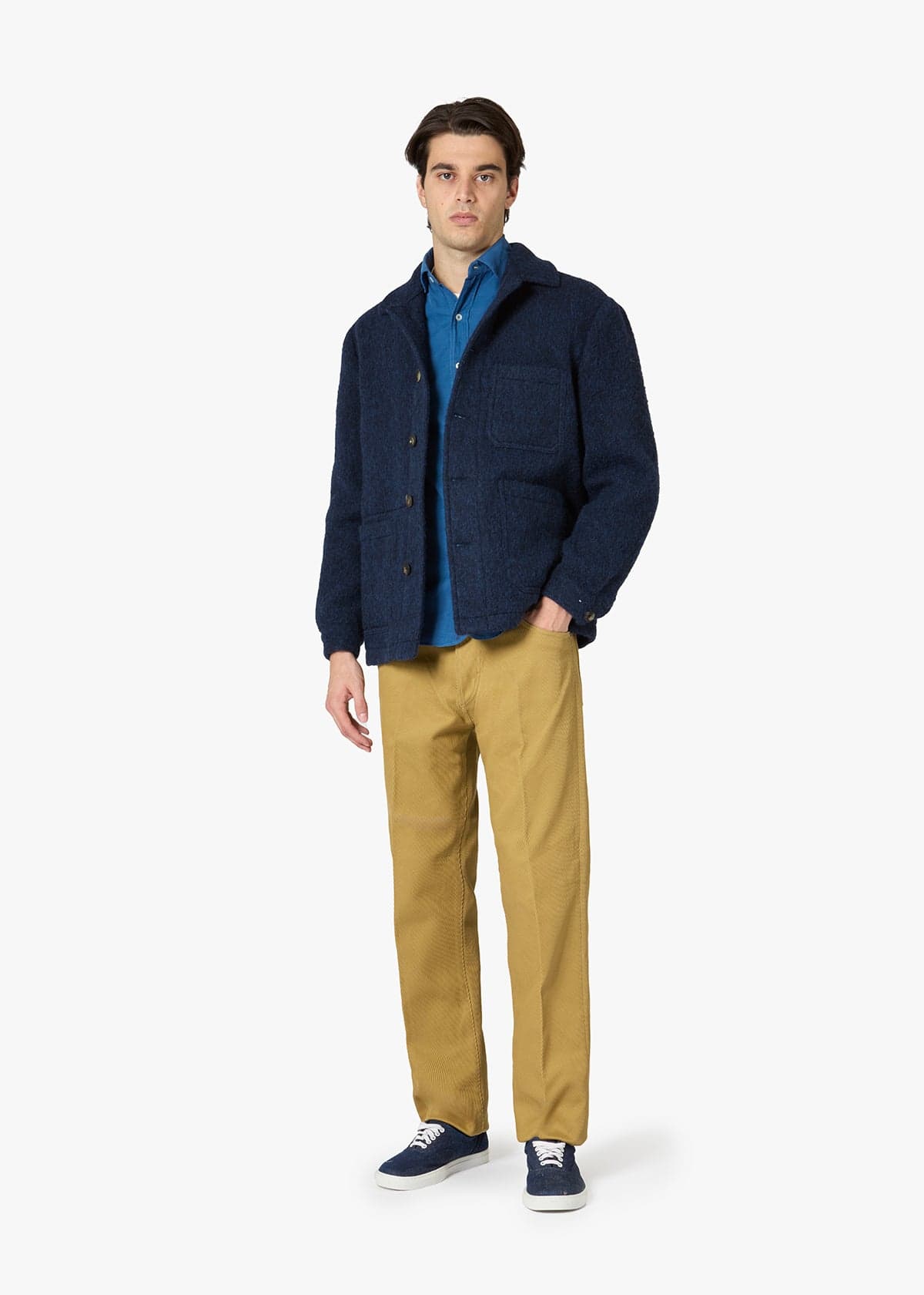 Doppiaa Aasti Virgin Wool Jacket In Blue