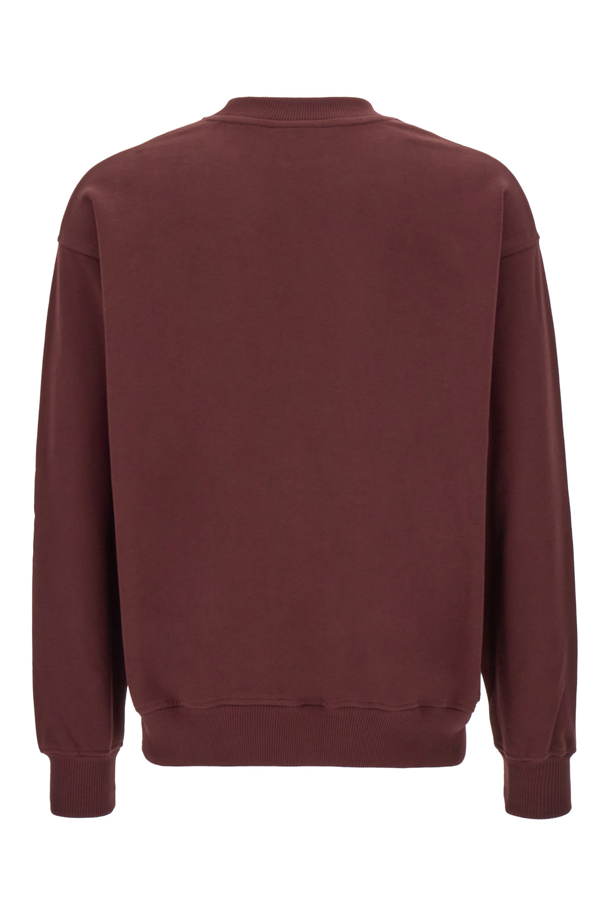 Shop Drôle De Monsieur Burgundy Cotton Sweatshirt In Wn