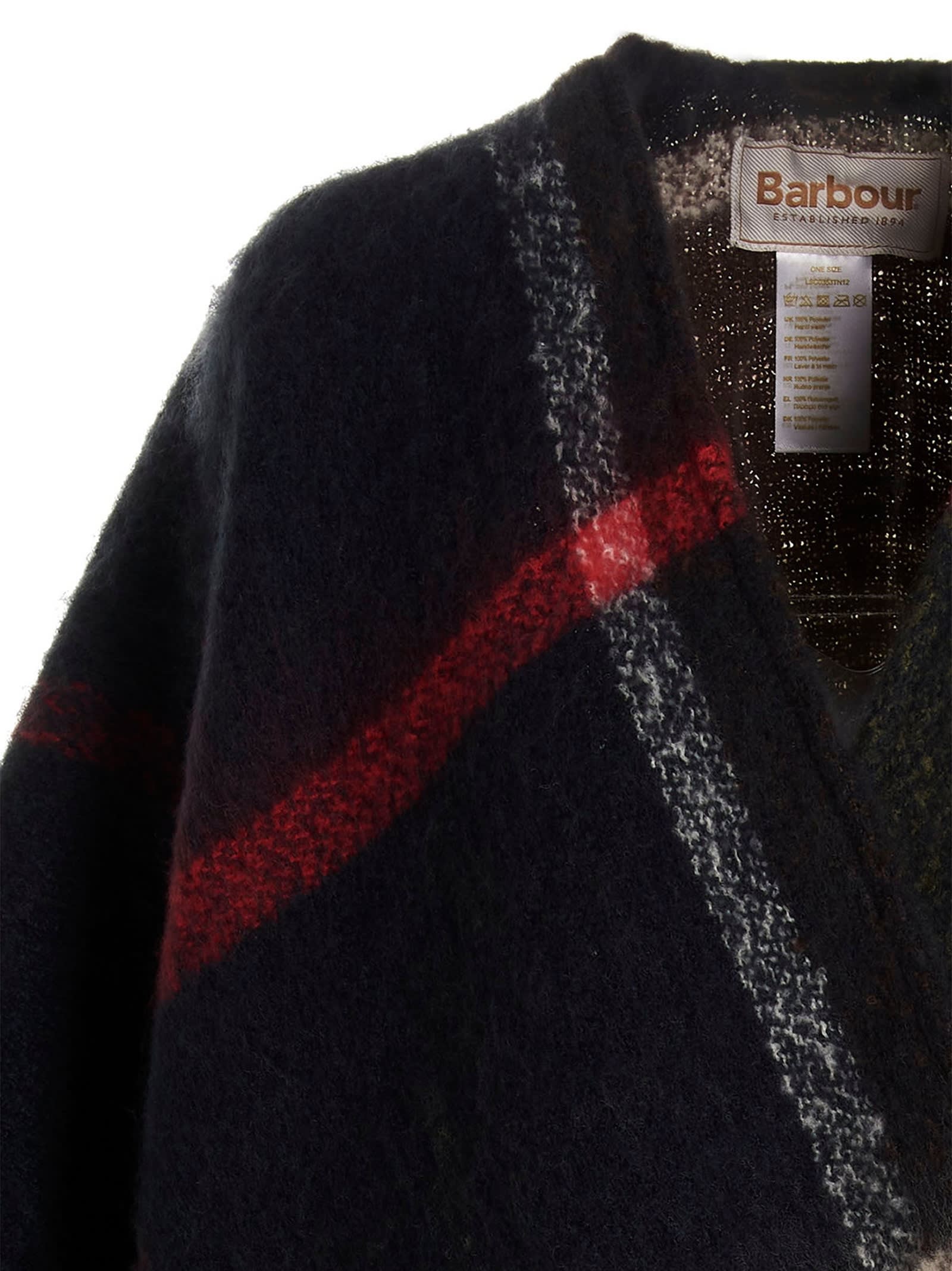 Barbour Isla Boucle Serape Cape In Black
