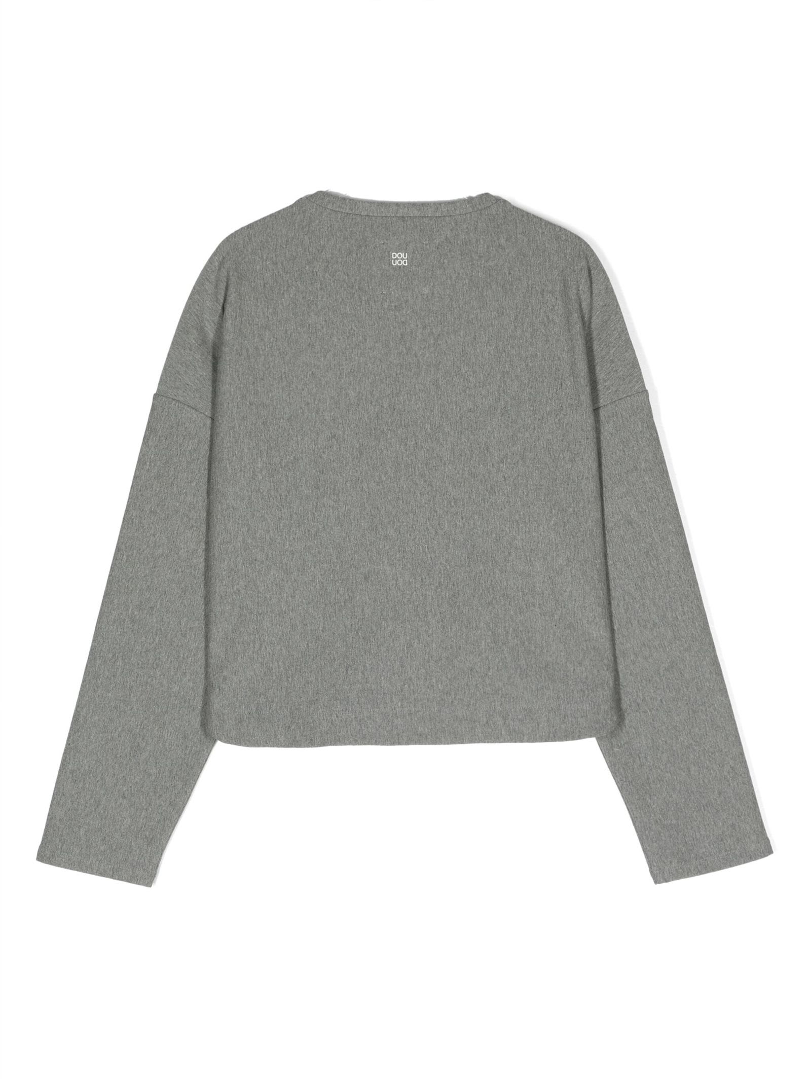 Shop Douuod Grey Cotton Sweatshirt In Grigio Medio Mel.