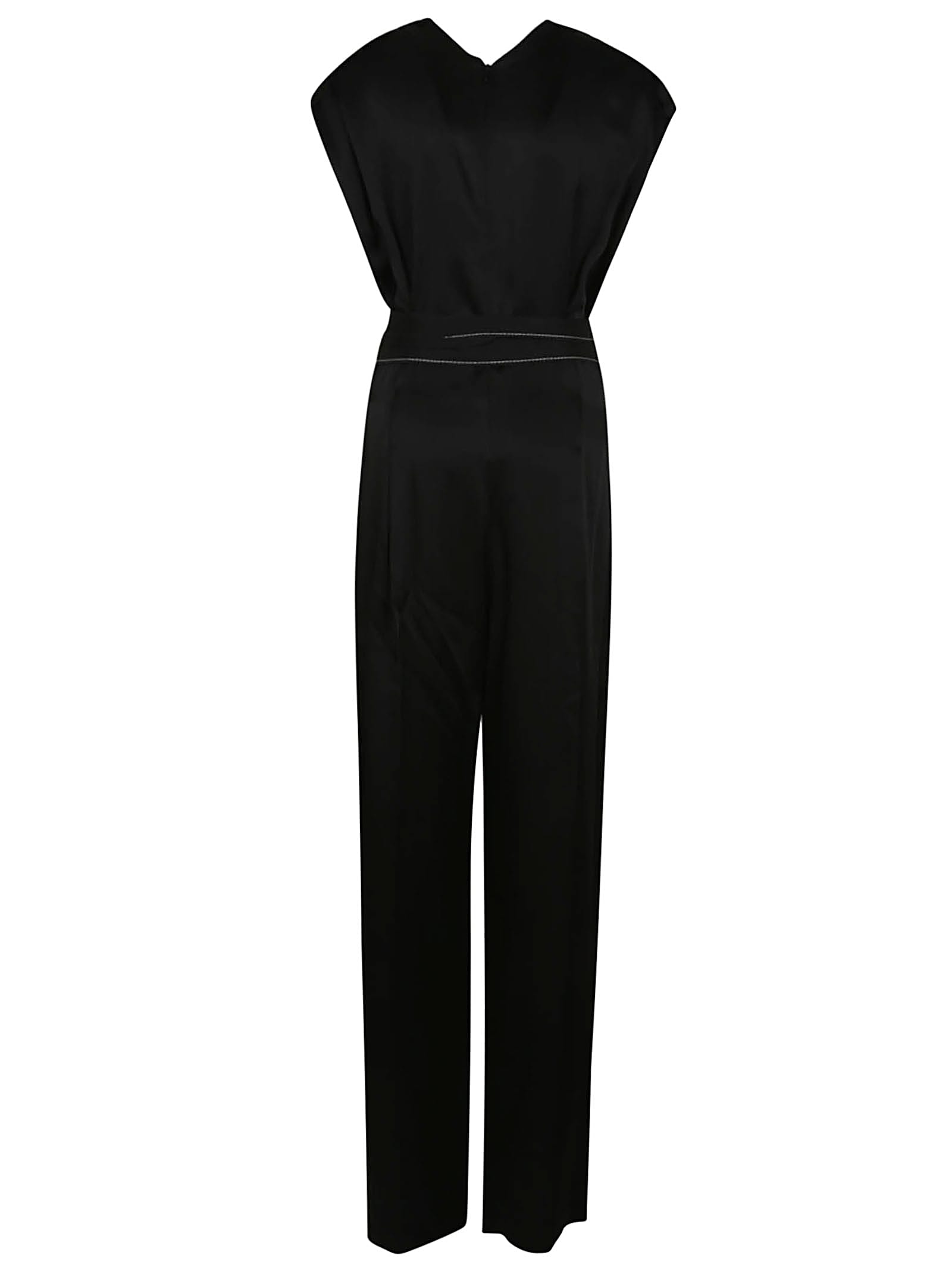 Shop Victoria Beckham Draped Pleat Jumpsuit In Black