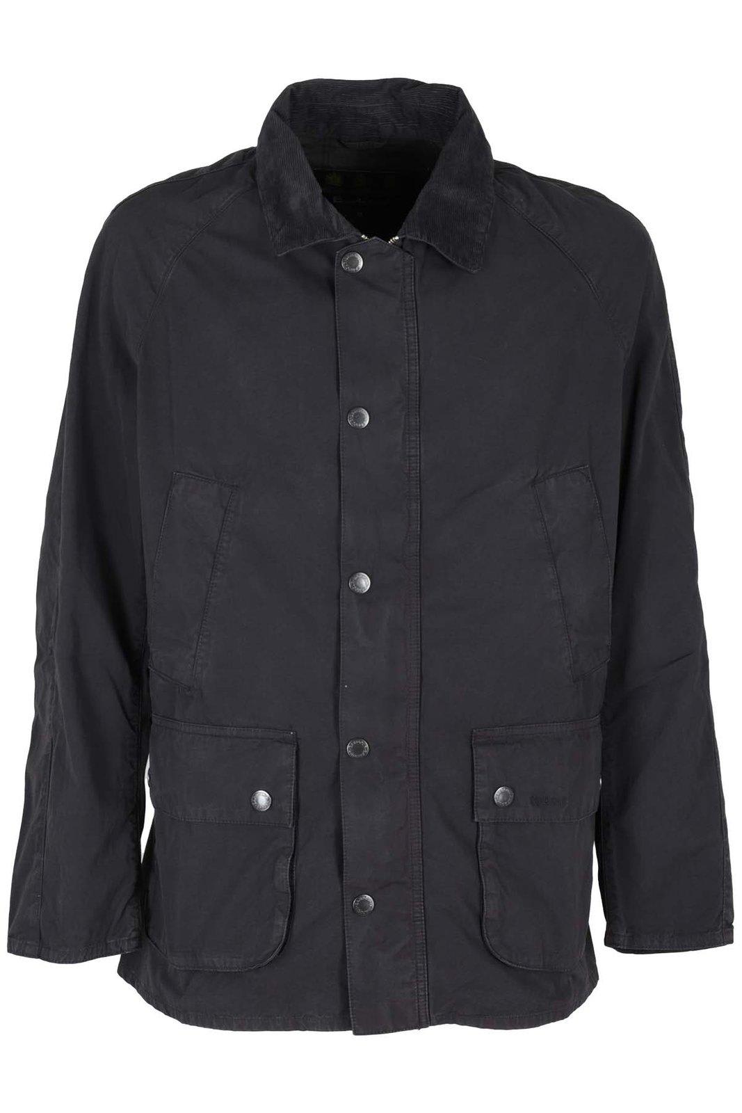 Barbour Long Sleeved Buttoned Overshirt In Blue