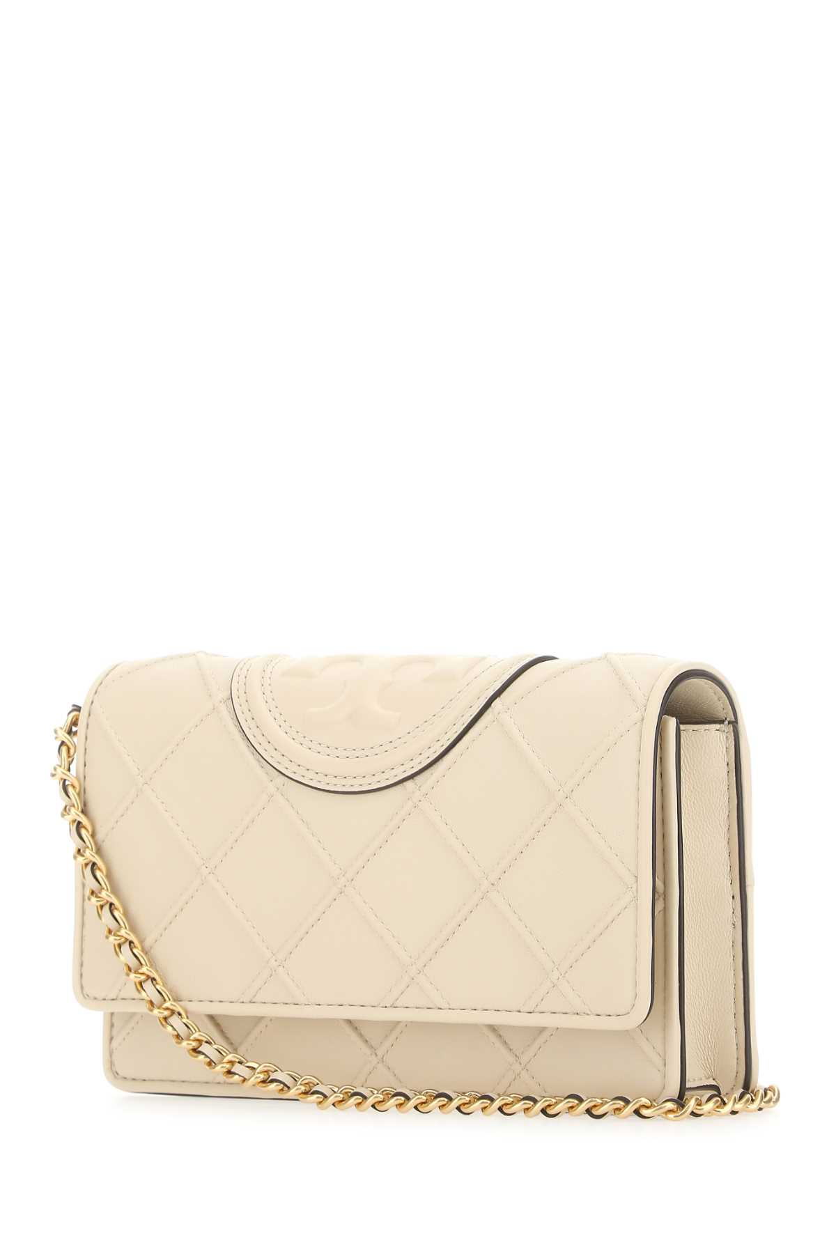 Shop Tory Burch Ivory Leather Fleming Clutch In 122