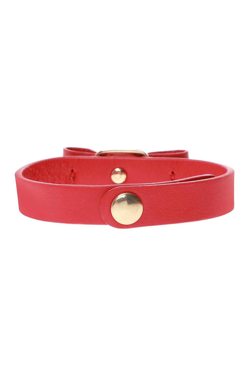 Shop Ferragamo Bracelet With Bow In Red