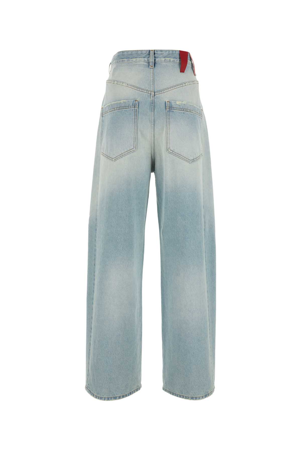 Darkpark Light-blue Denim Wide-leg Ines Jeans In Blueshwhite