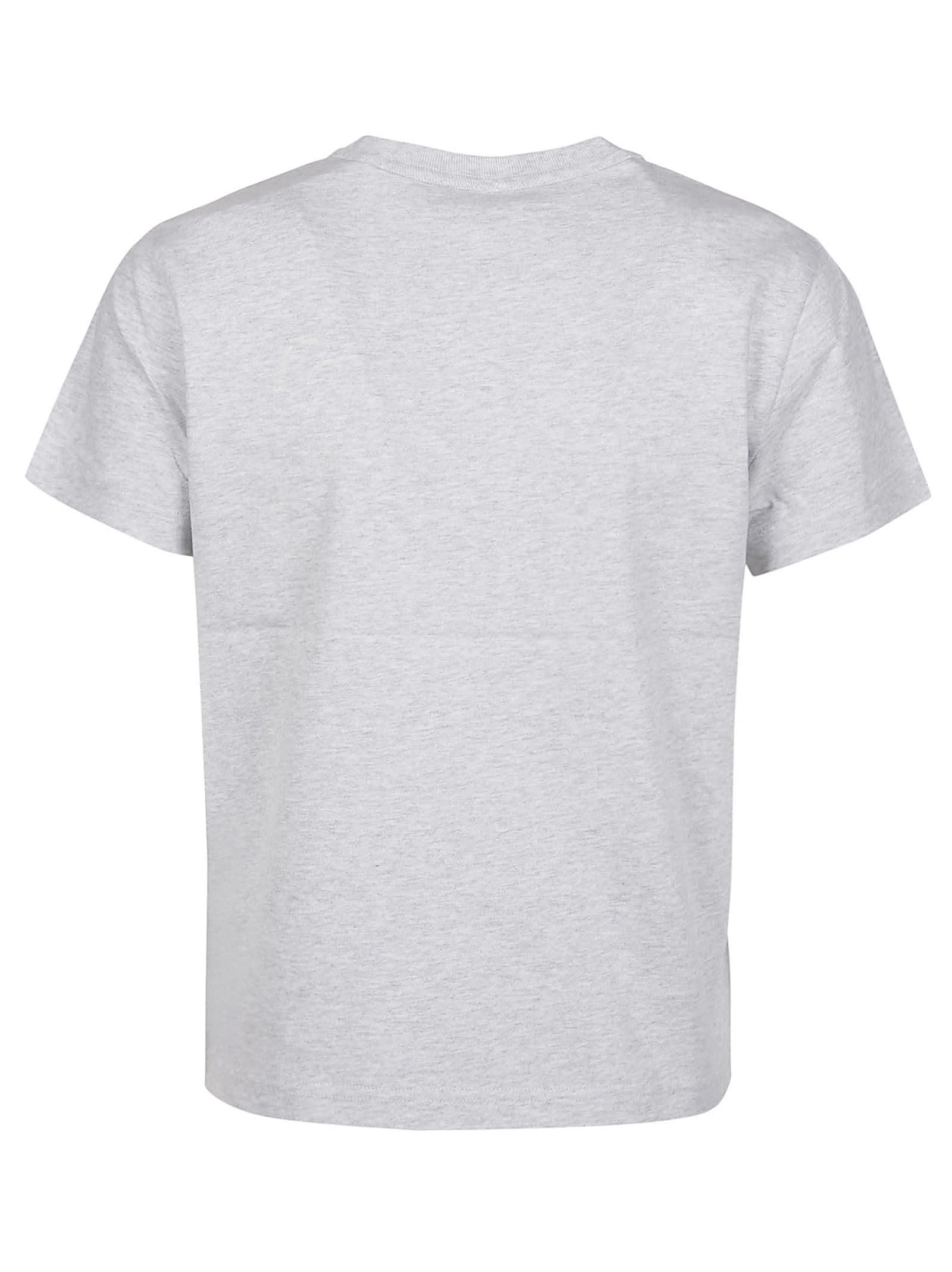 Shop Alexander Wang T Puff Logo Bound Neck Essential Shrunk T-shirt In Light Heather Grey