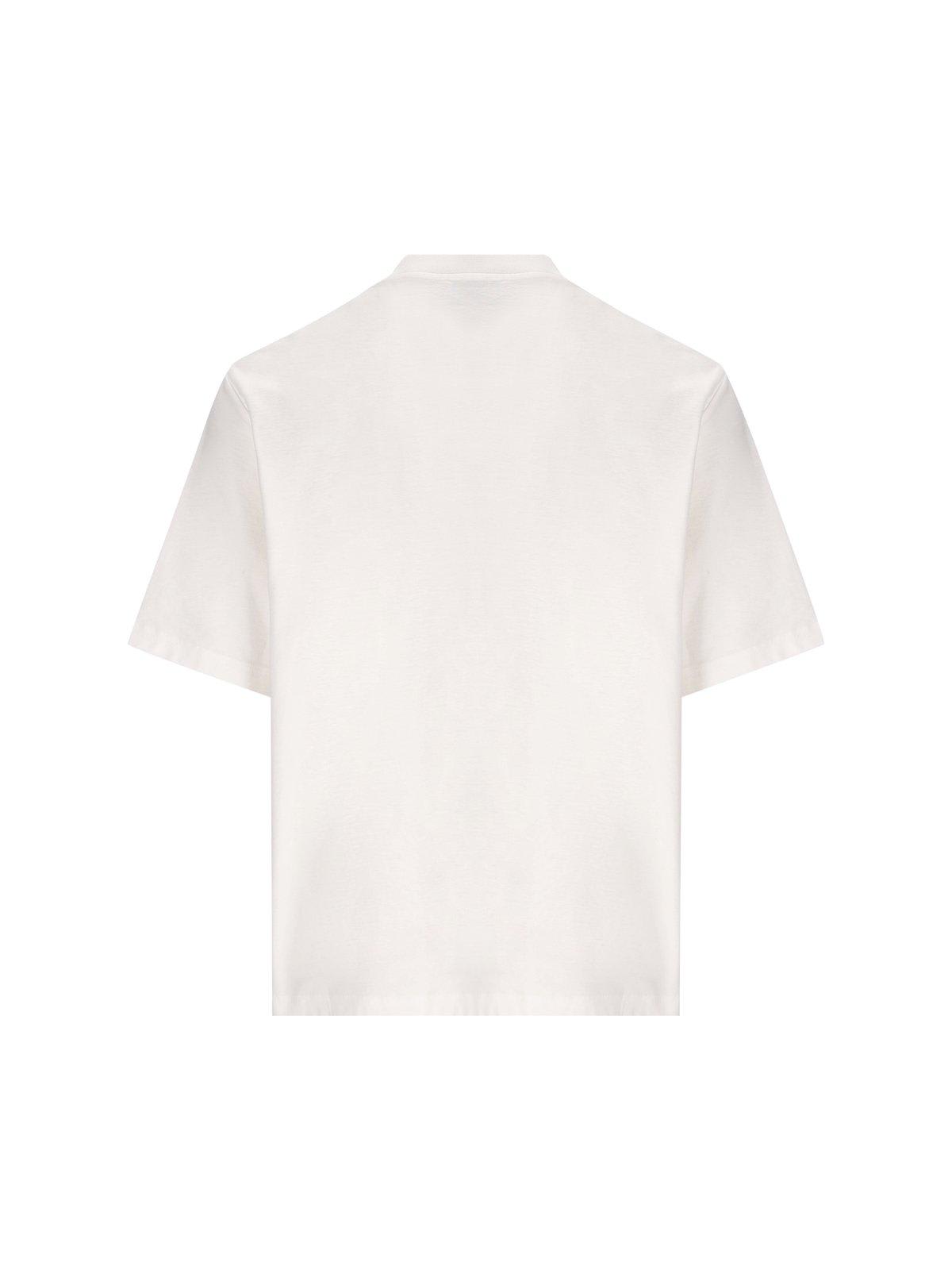Shop Prada Logo-detailed Crewneck T-shirt In White