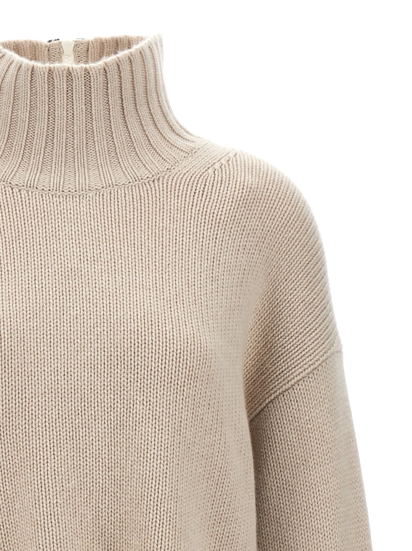 Shop Brunello Cucinelli Monile Half Zip Sweater In Beige