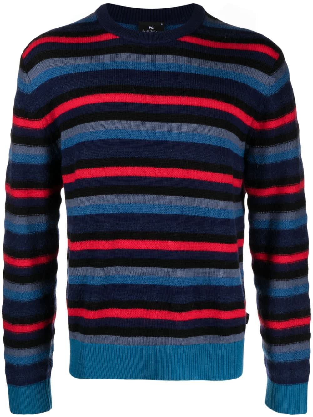 Shop Ps By Paul Smith Mens Sweater Crew Neck In Very Dark Navy