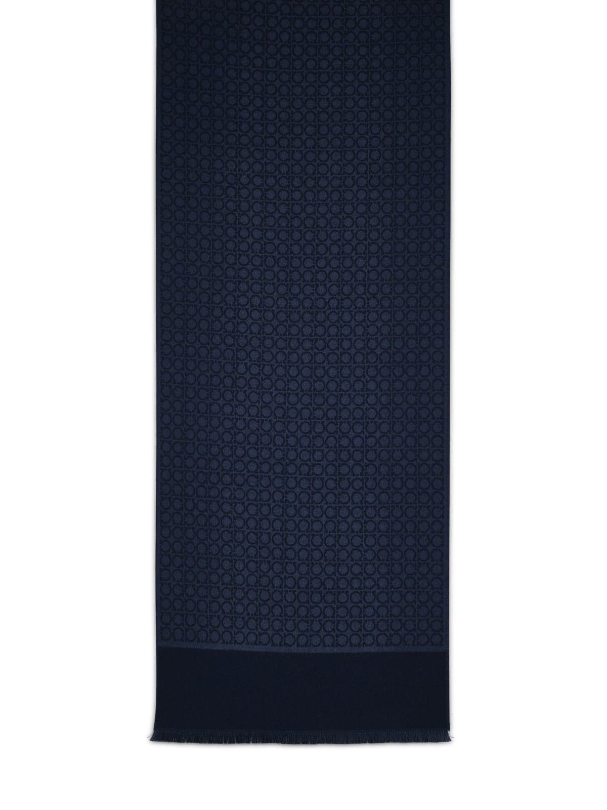 Gancini Scarf In Blue Wool