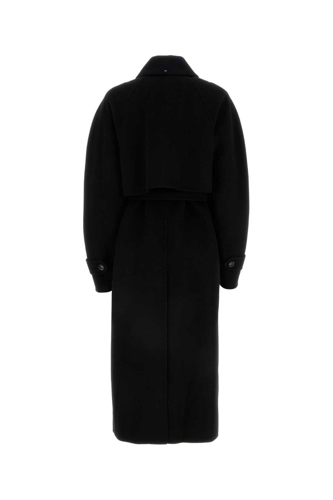 Sportmax Black Wool Blend Azzorre Coat In Black