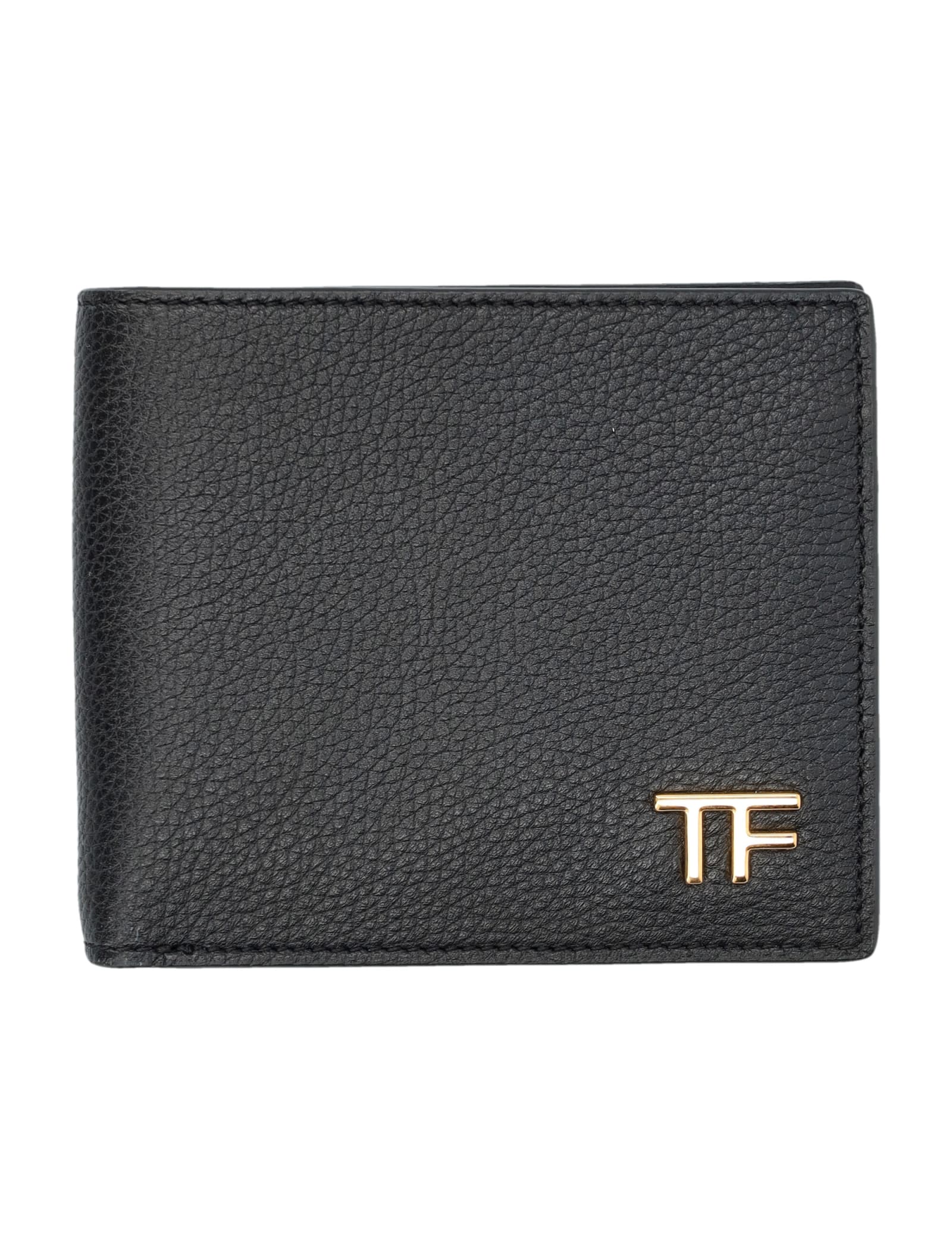 Shop Tom Ford Grain Leather Bifold Wallet In Black