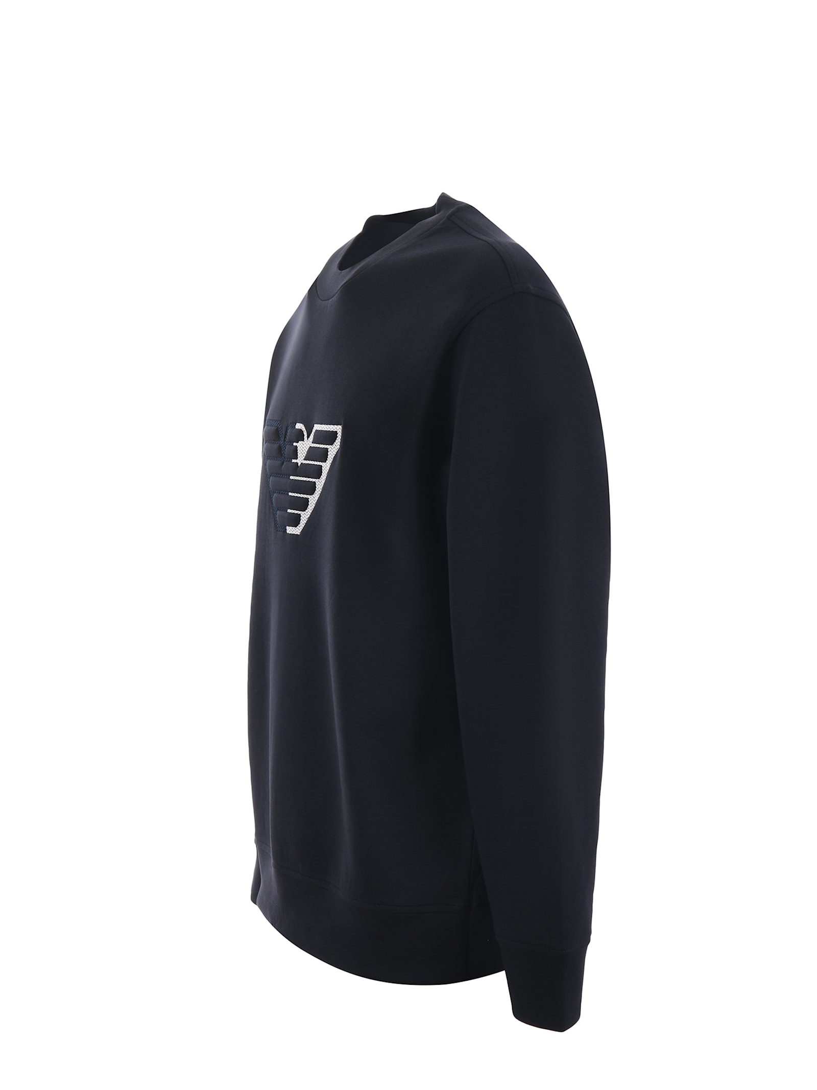 Shop Emporio Armani Techno Cotton Sweatshirt In Blue