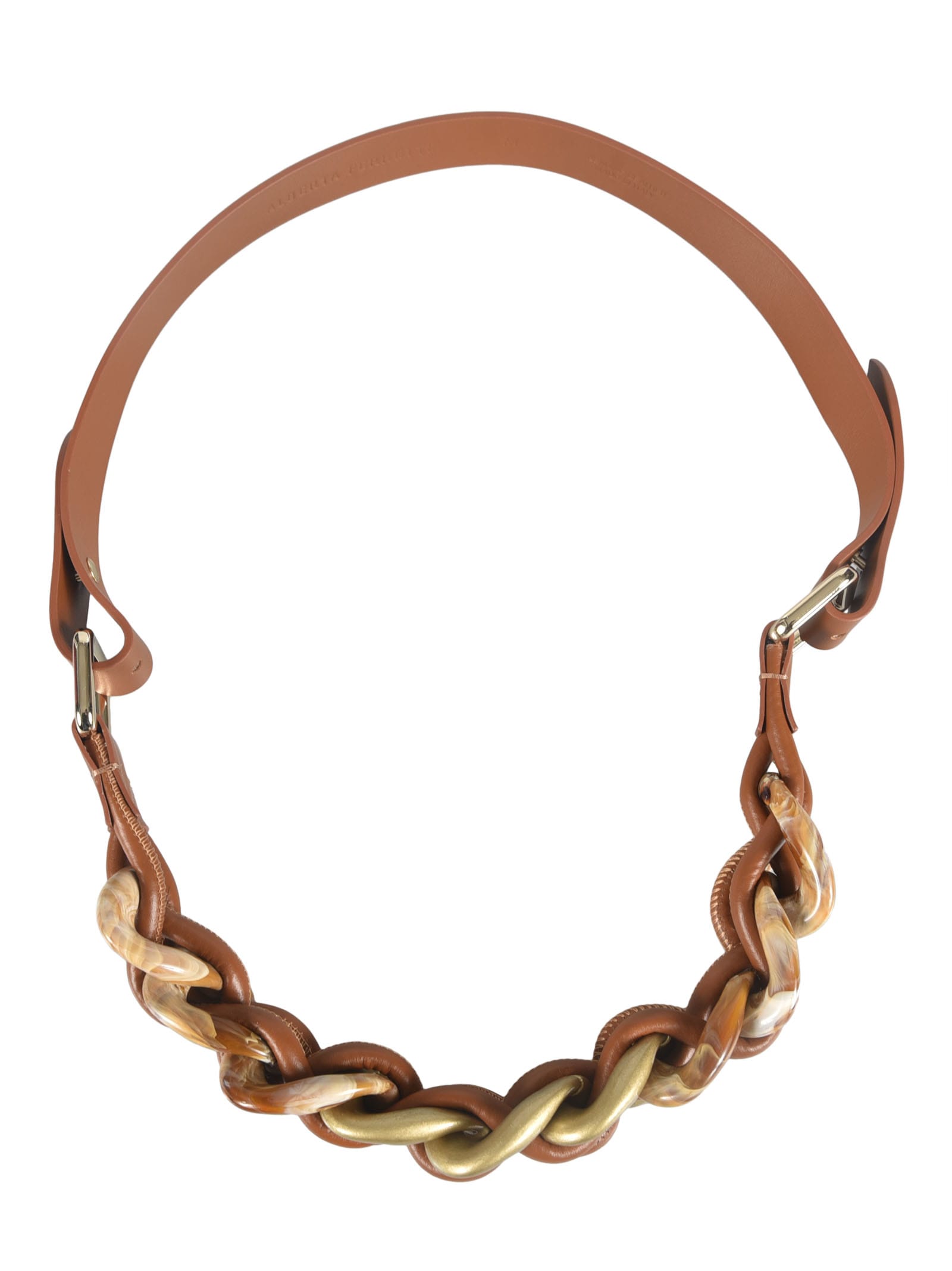 Shop Alberta Ferretti Binded Bracelet In Brown