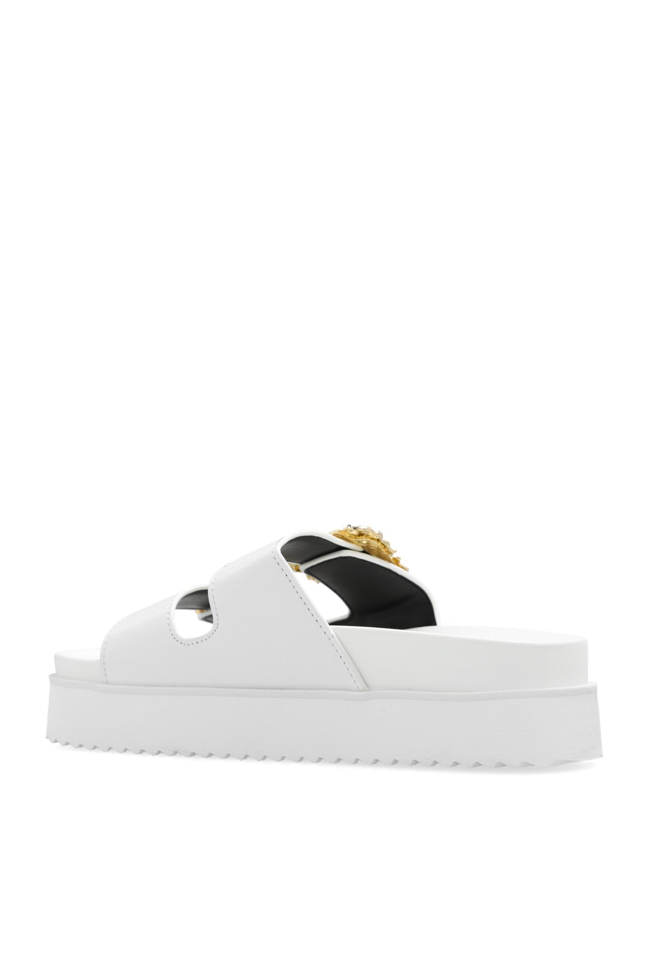 Shop Versace Jeans Couture Platform Sandals In White
