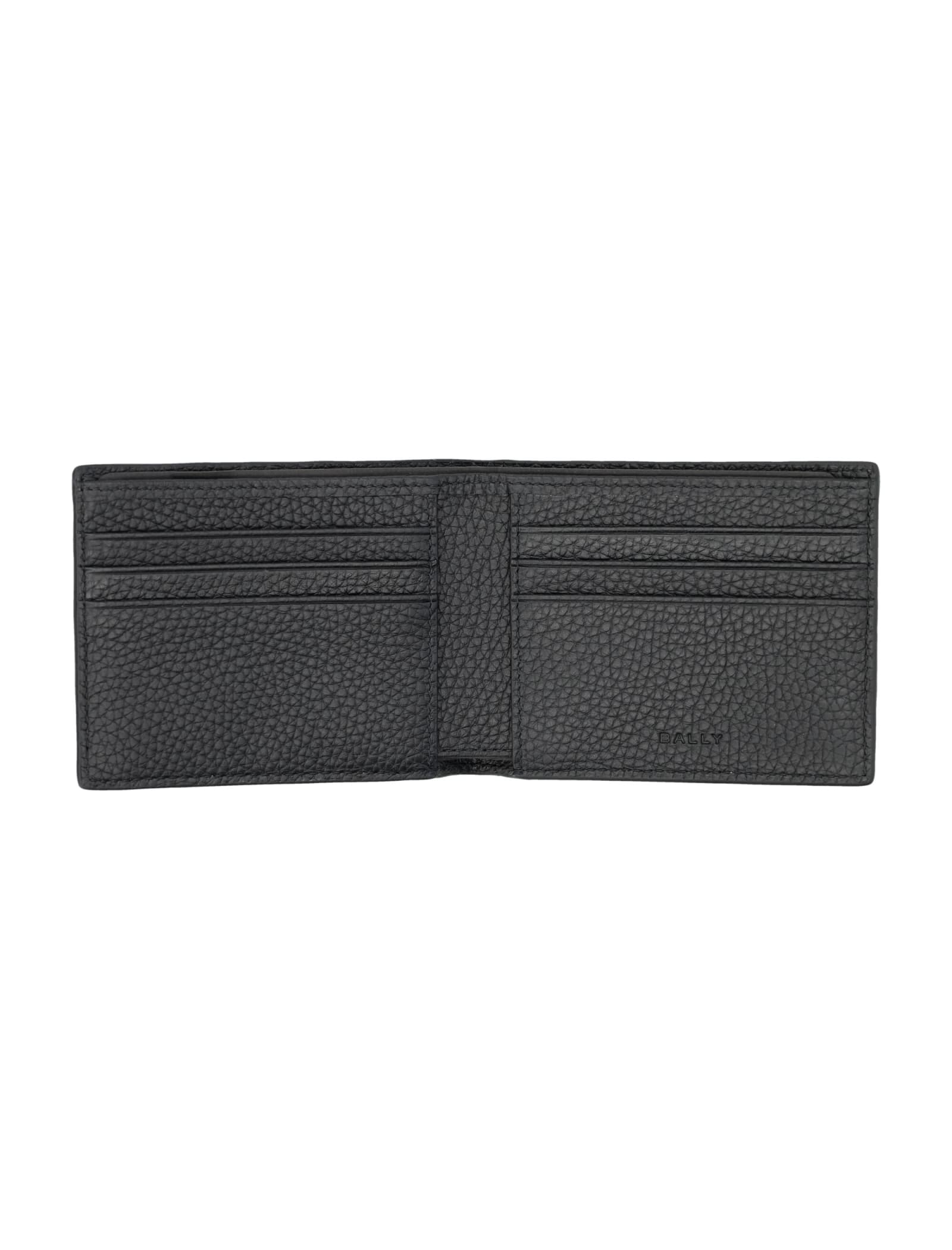 Shop Bally Rbn Bifold 6cc Wallet In Black/red+pall