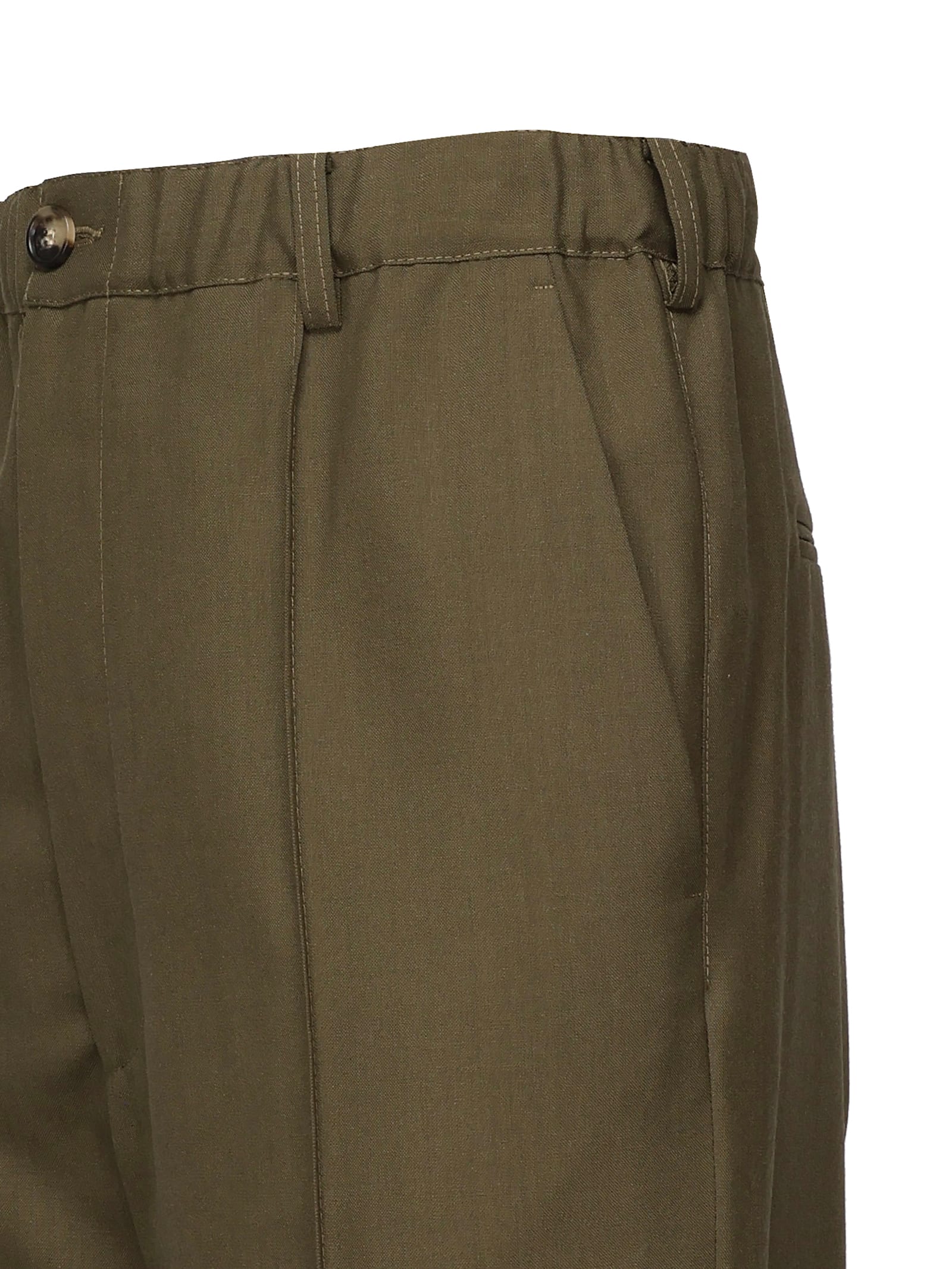 Marni Wool Trousers With Pleats In Green