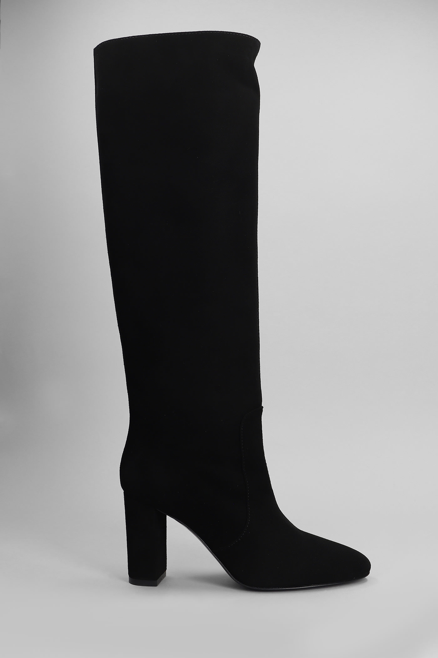 Shop Via Roma 15 High Heels Boots In Black Suede