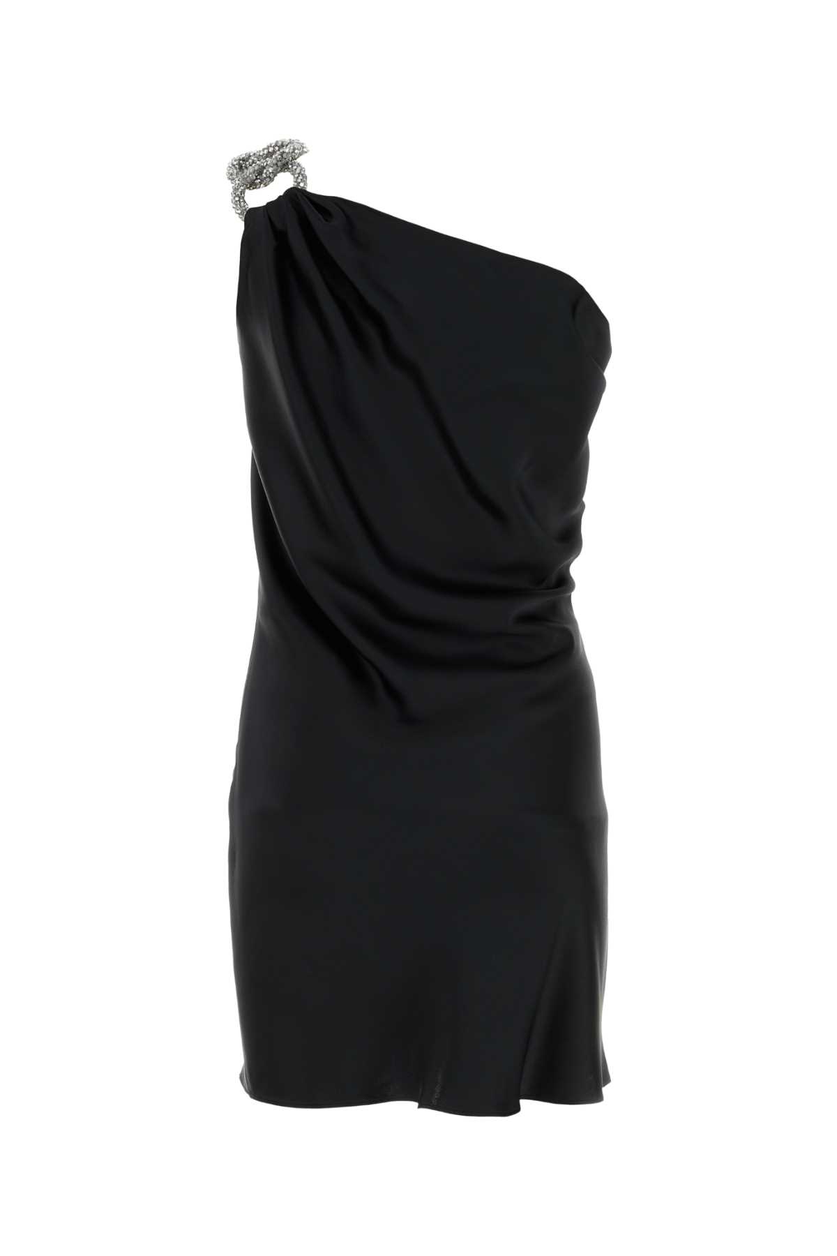 Stella Mccartney Black Satin Mini Dress
