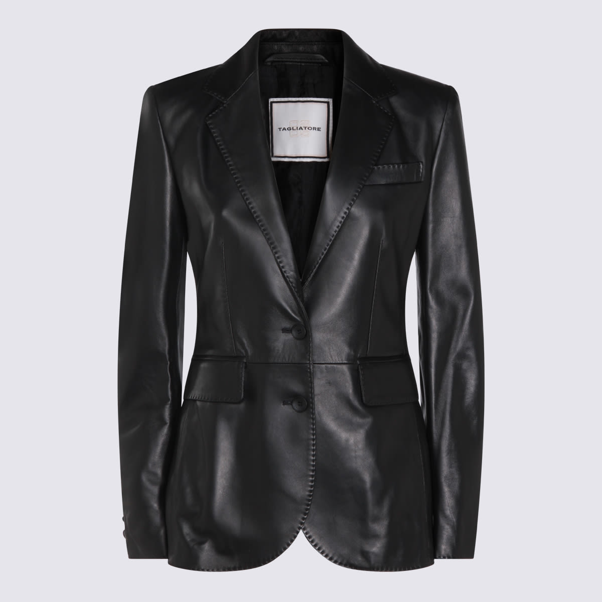 Tagliatore Single Breasted Blazer Notched Lapels Pockets In Black