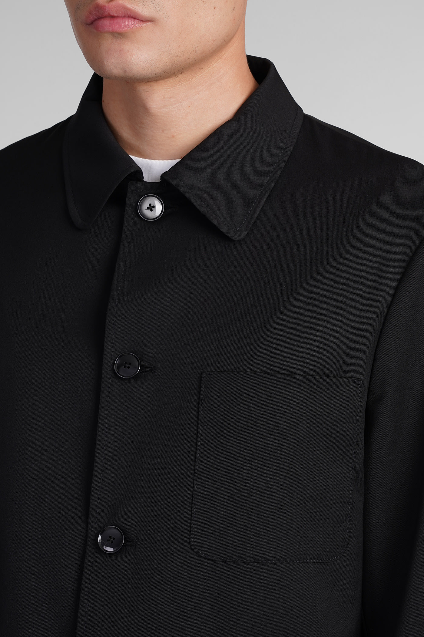 Shop Barena Venezia Visal Shirt In Black Wool