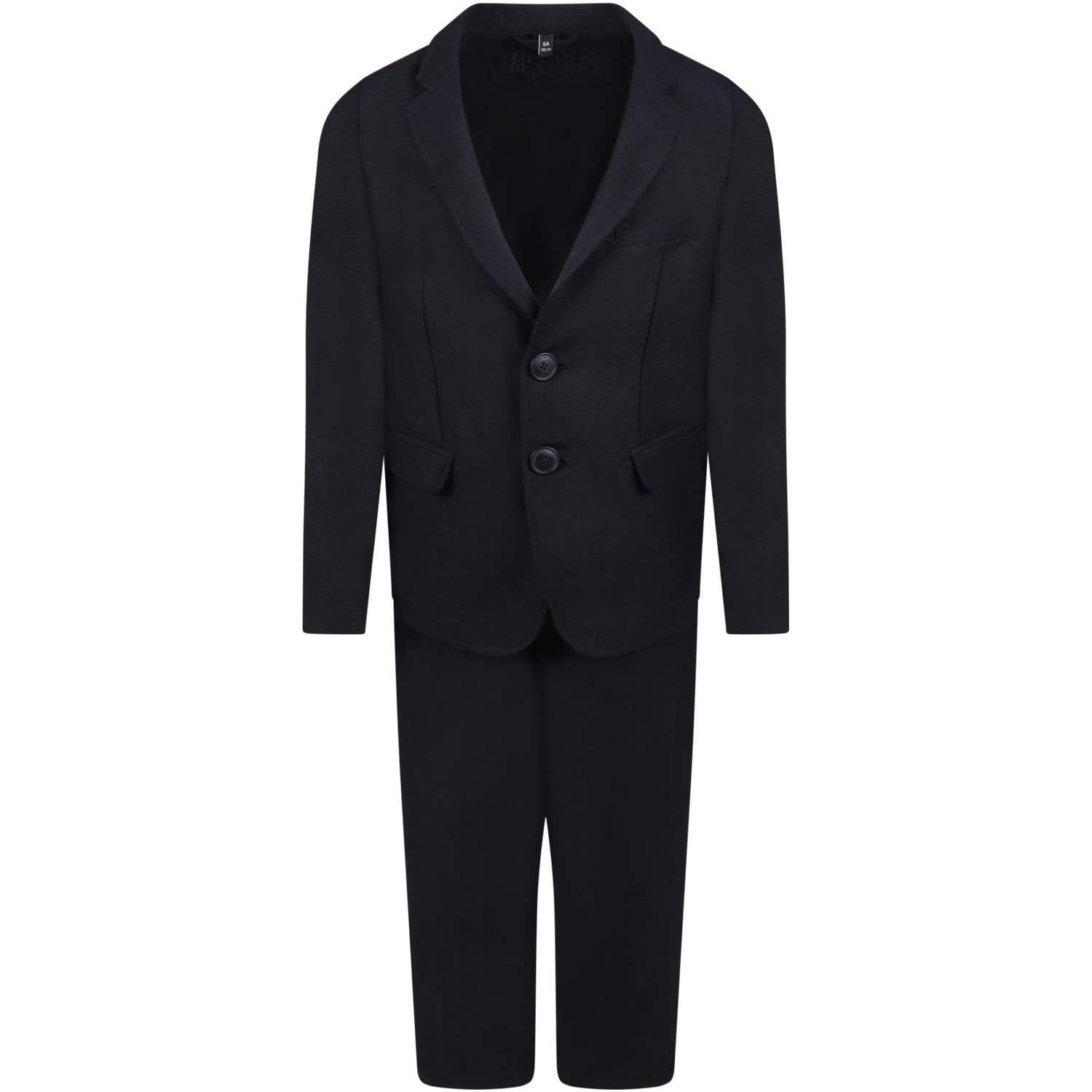 Armani Collezioni Blue Suit For Boy With Embroidered Logo