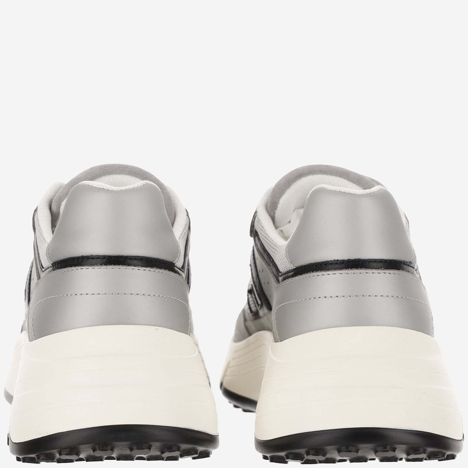 Hogan Side Logo Patch Platform Sneakers In Silver