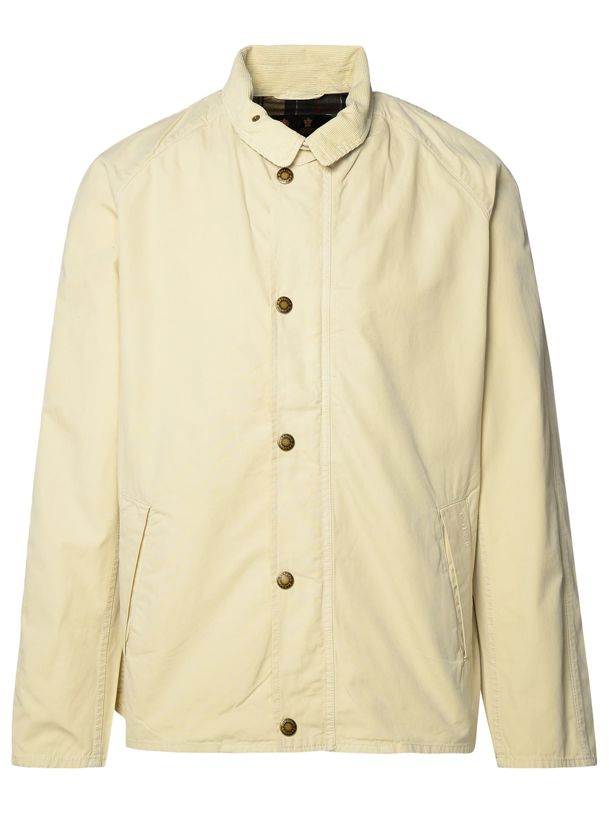 Shop Barbour Tracker Ivory Cotton Jacket In Avorio