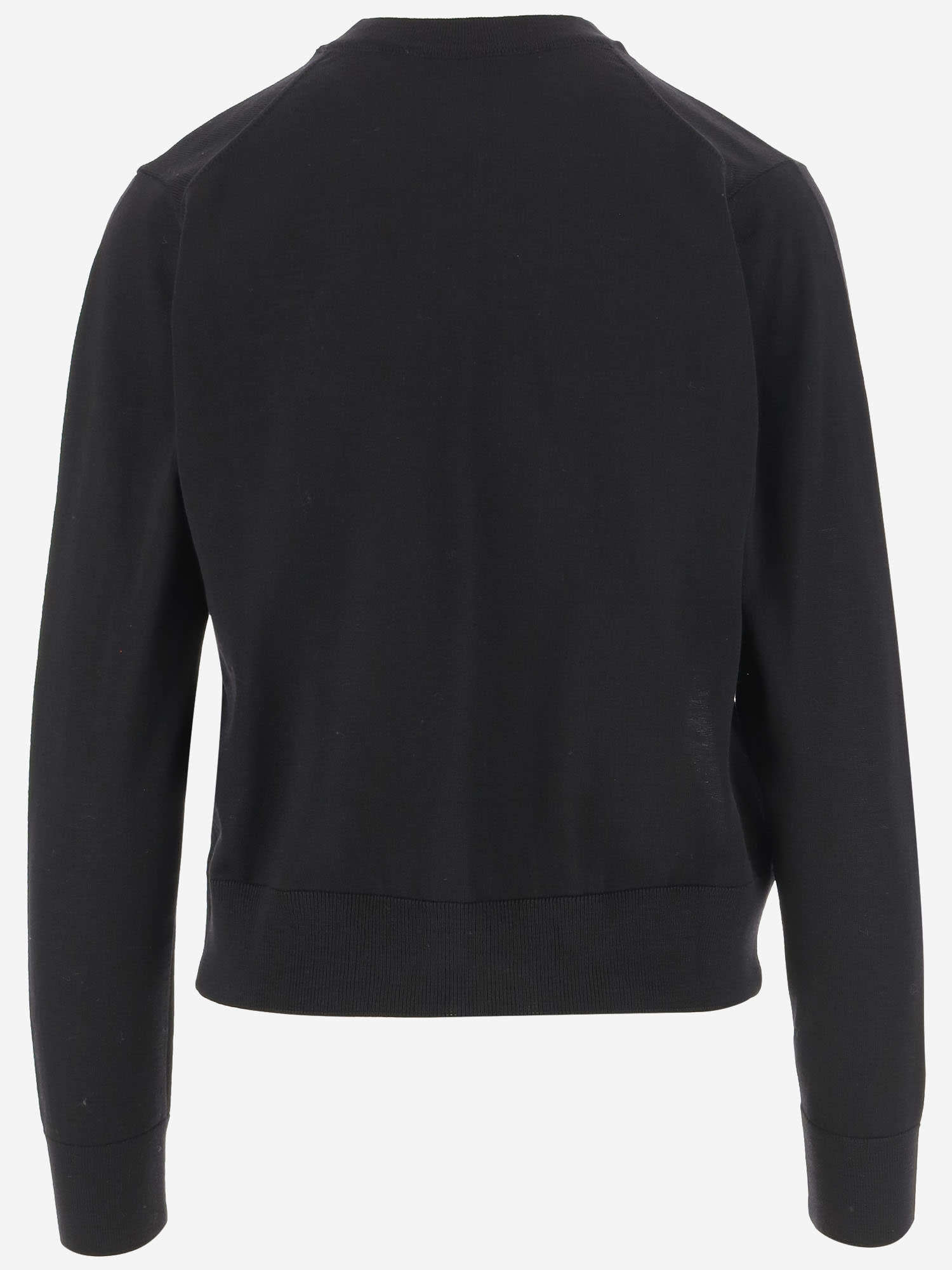 Shop Maison Kitsuné Wool Cardigan With Fox Patch In Black