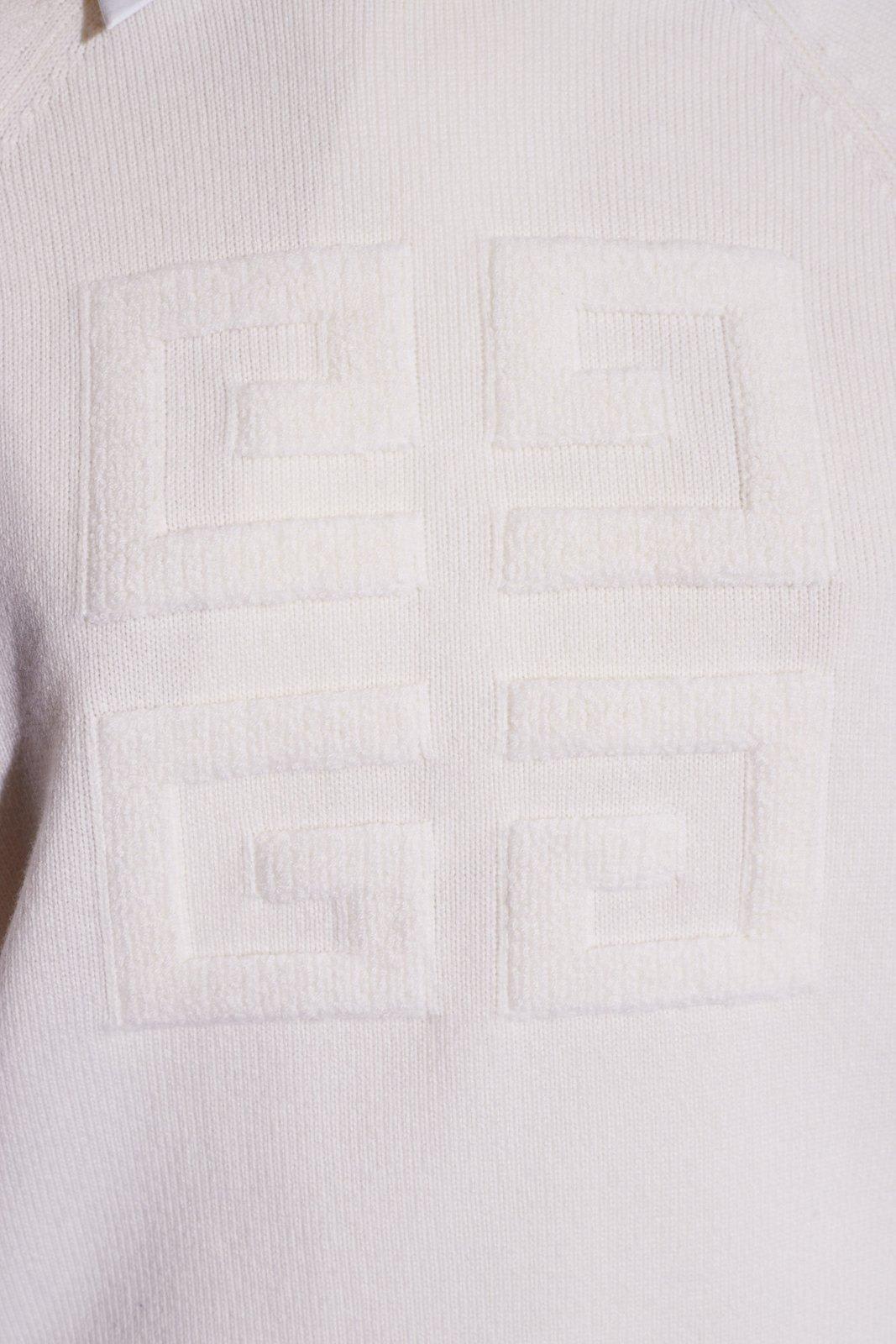 Shop Givenchy 4g Emblem Knit Jumper In White