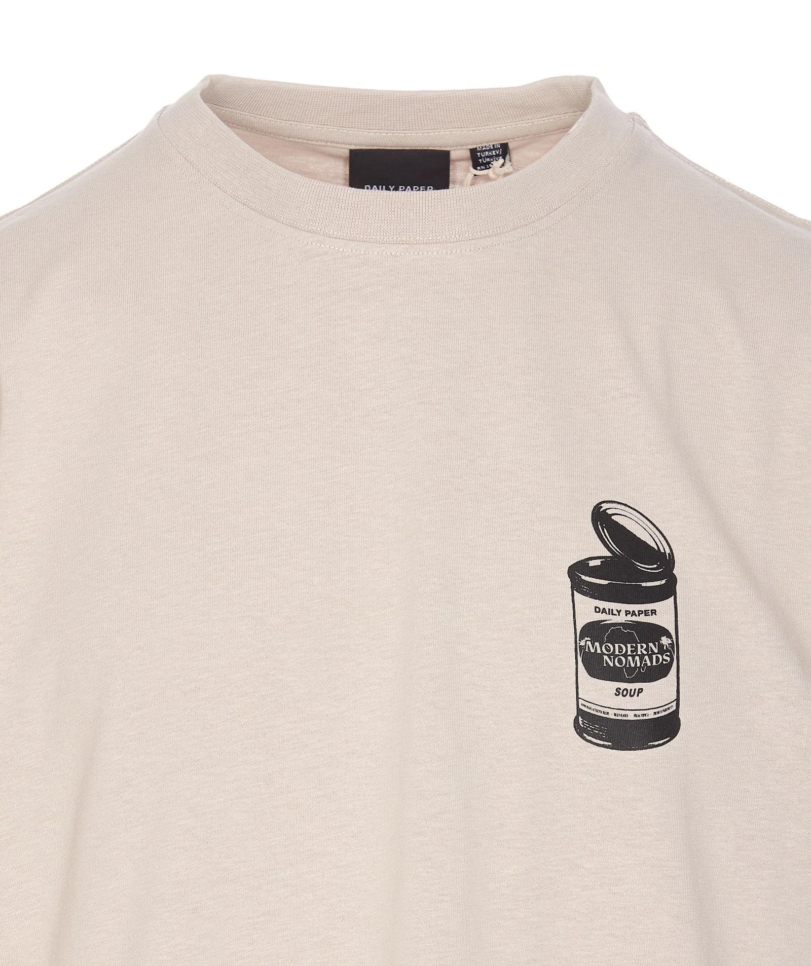 Daily Paper T-shirt Whit Maxi Print In Beige