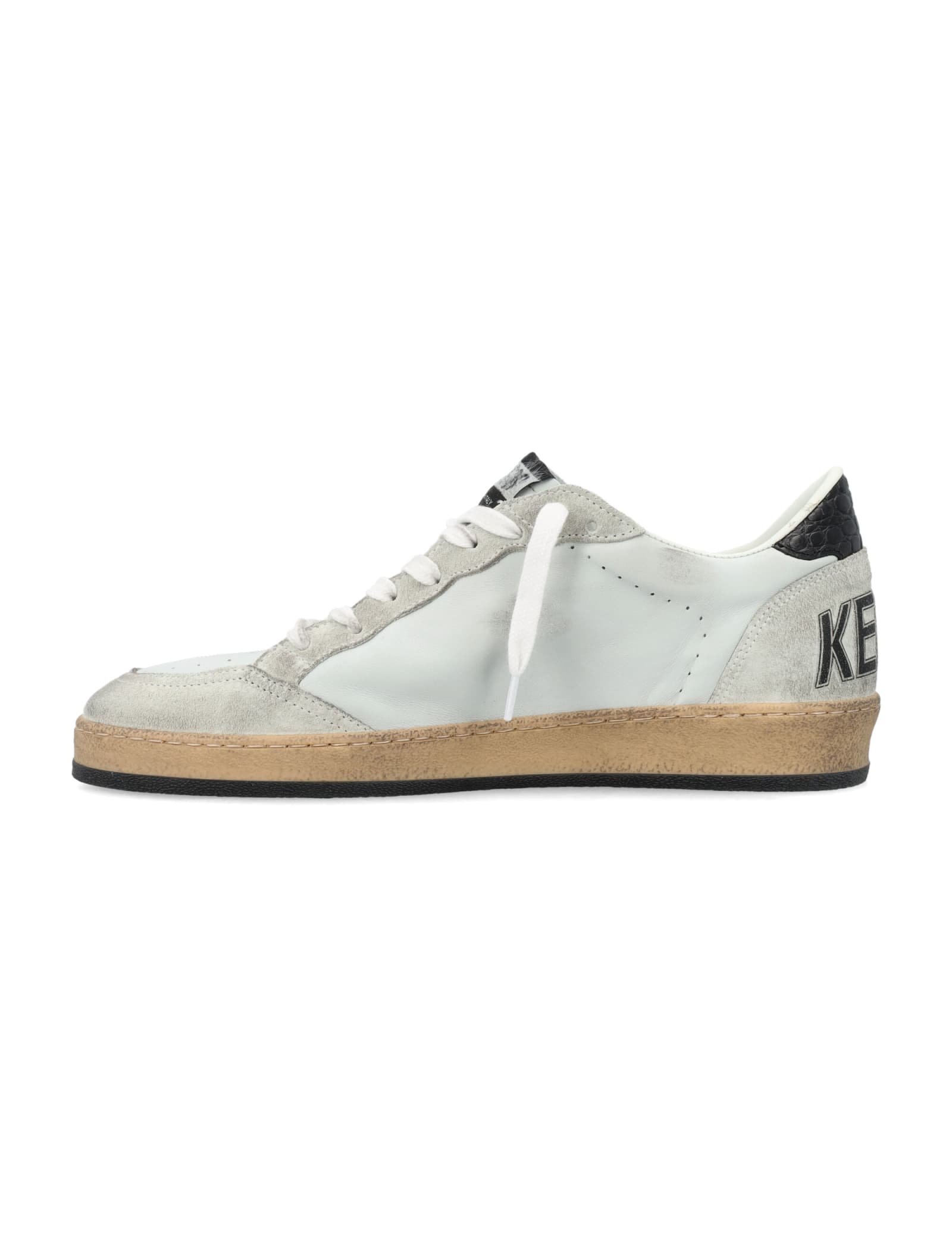 Shop Golden Goose Ball Star Crocco Sneaker In White Black