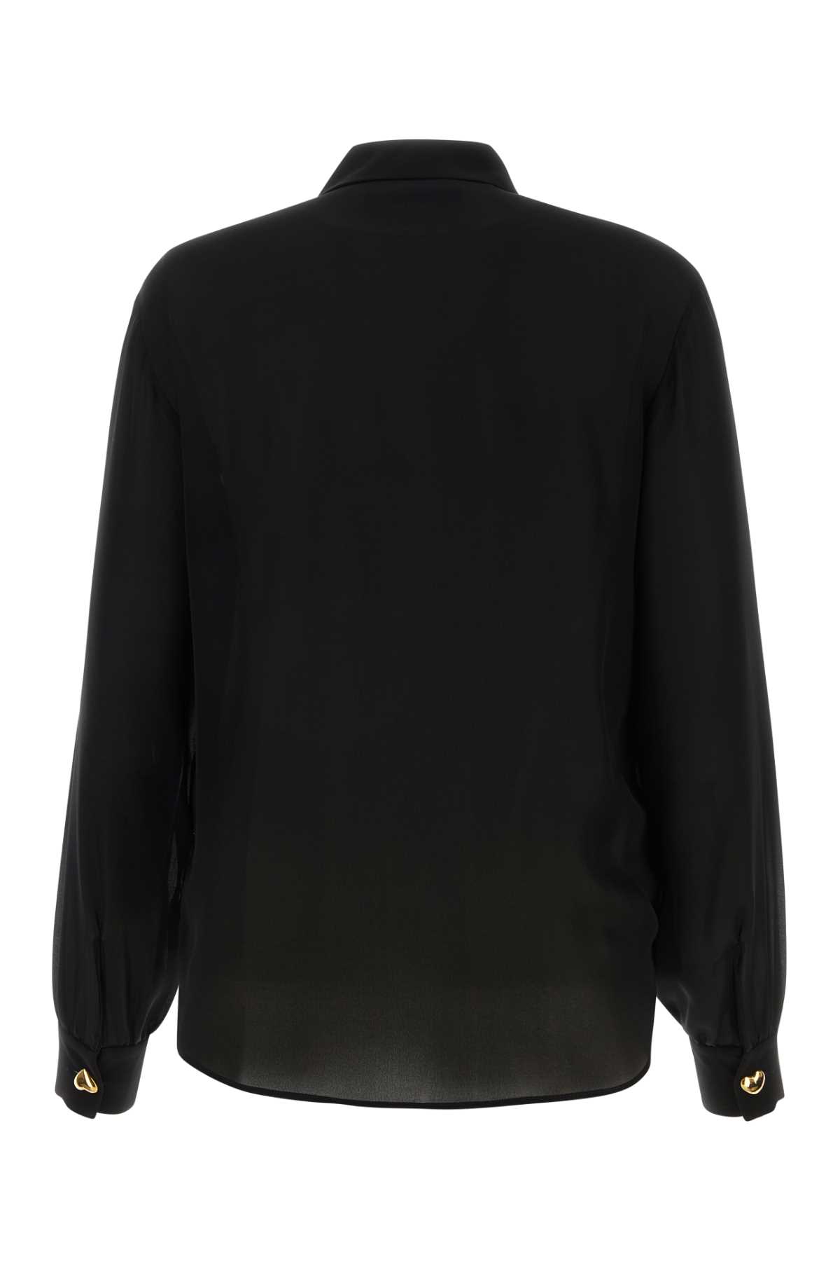 Moschino Black Silk Shirt In 0555