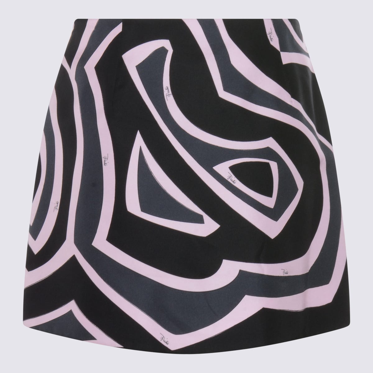 Pucci High Waist Abstract Pattern Mini Skirt In Black